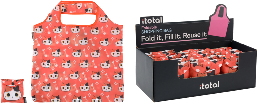 photo I-TOTAL Shopping bag 57x42cm XL2662 Cats Orange