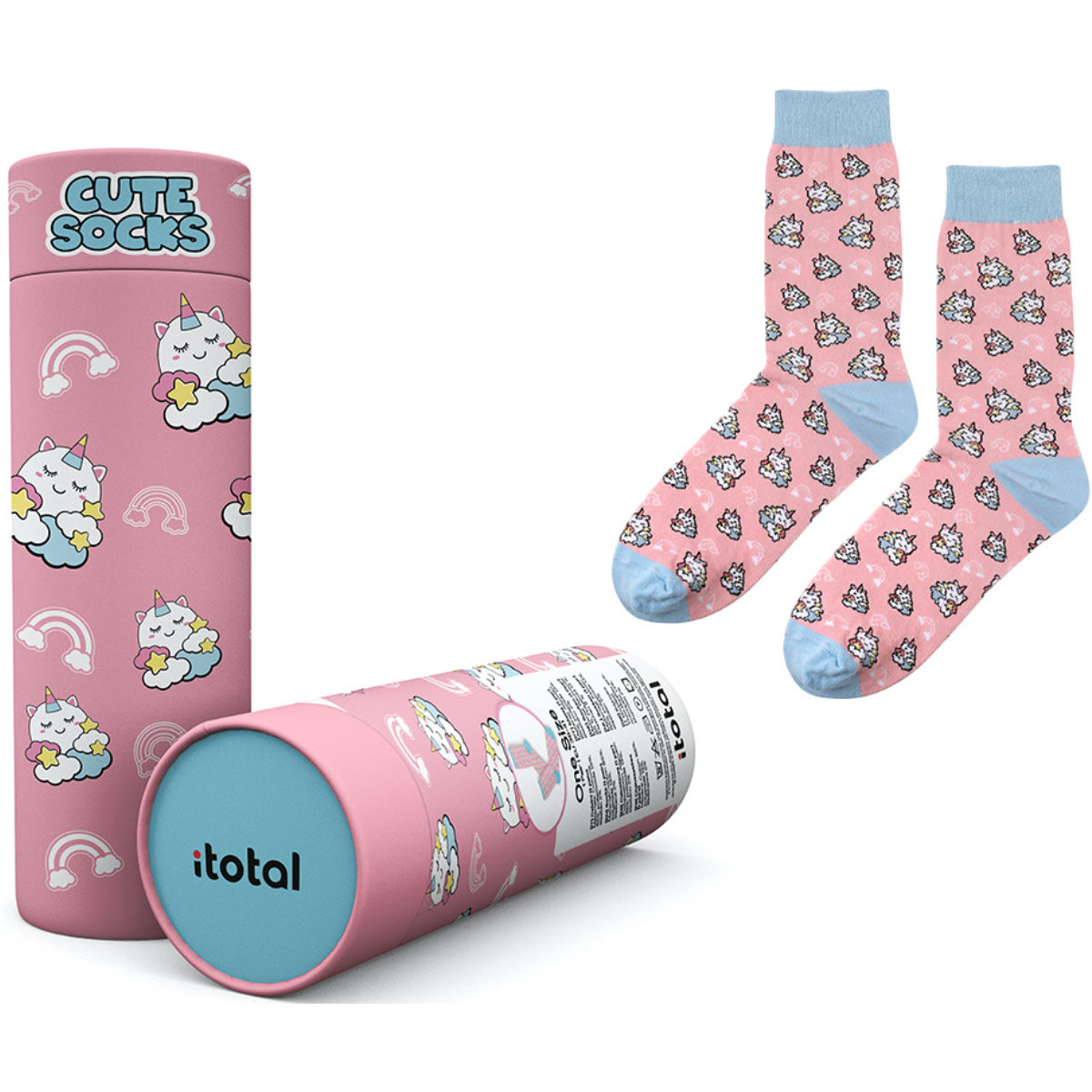 photo I-TOTAL Chaussettes, Unicorn XL2821 rose