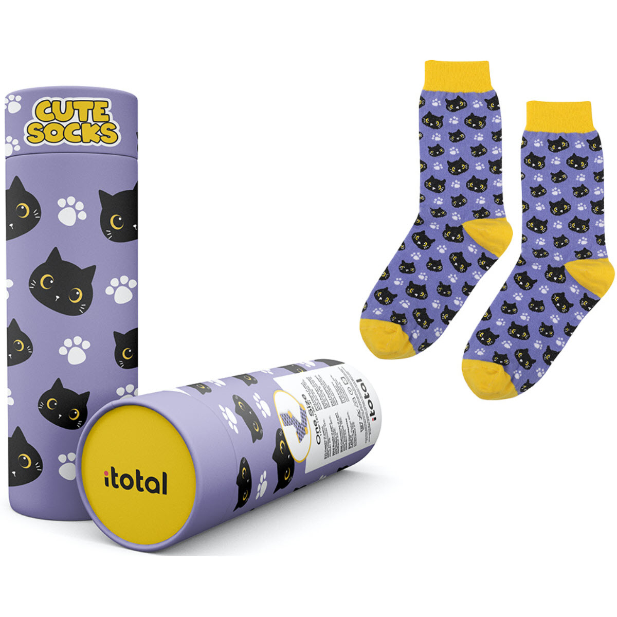 photo I-TOTAL Chaussettes, Black Cat XL2822 violet