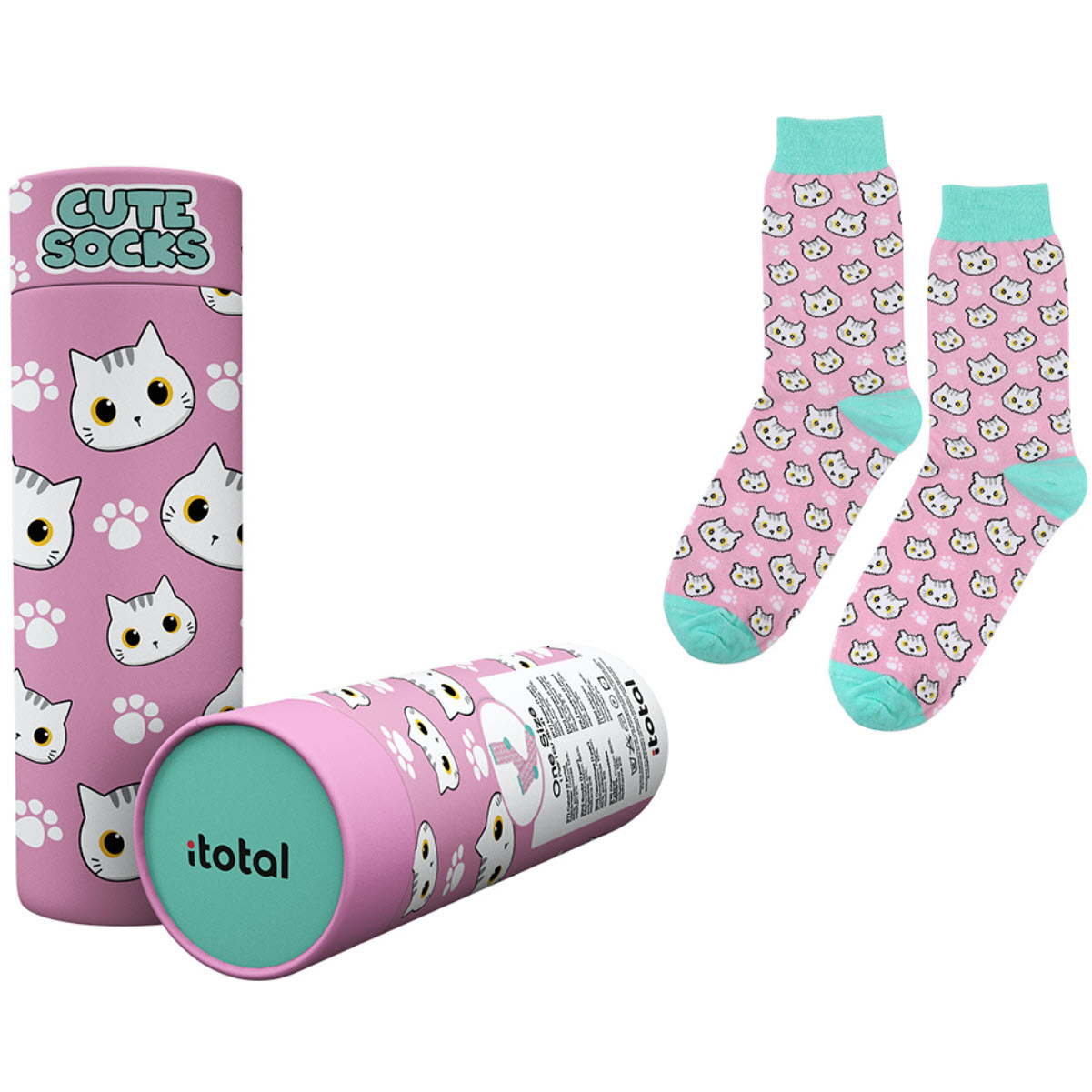photo I-TOTAL Chaussettes, White Cat XL2824 rose