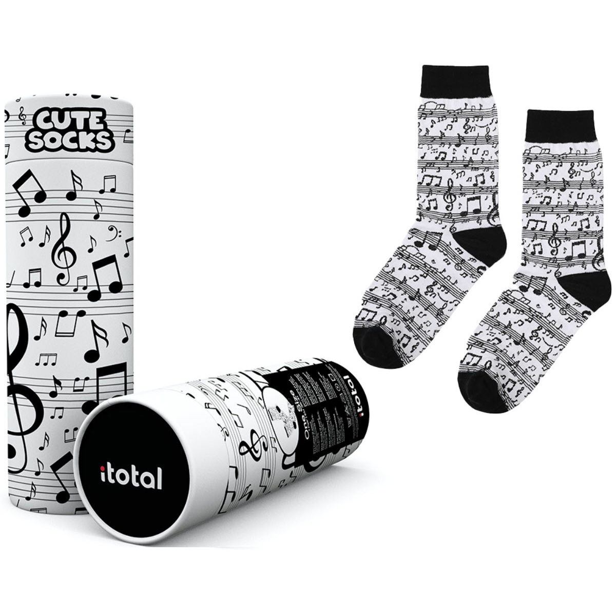 photo I-TOTAL Chaussettes, Musik XL2828 blanc