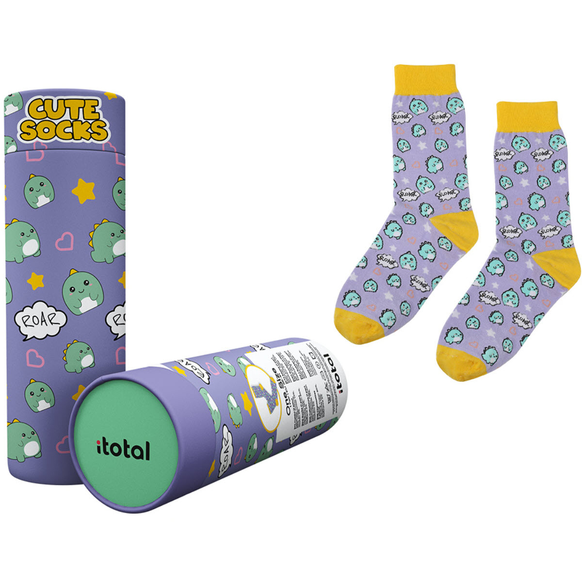photo I-TOTAL Chaussettes, Hello Dino XL2830 violet