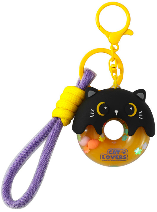 photo I-TOTAL Porte-clés Donut XL3153 Black Cat