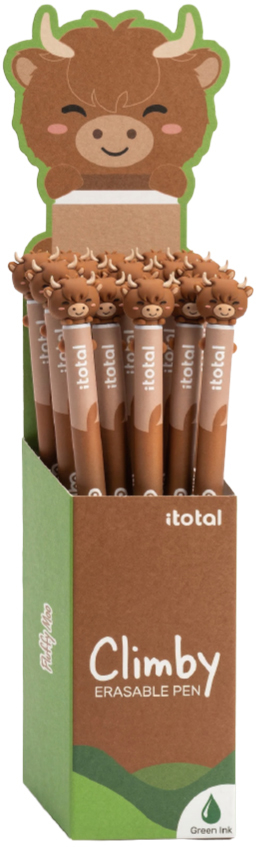 I-TOTAL Gelschreiber Climby 0.7mm XL3615 Highland Cow, grün, radierbar