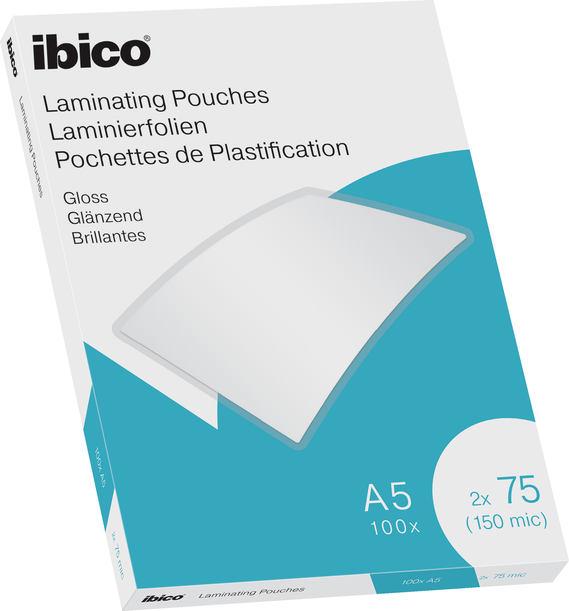 IBICO Pochettes à plastifier A5 627314 brillant, 75my 100 pcs. brillant, 75my 100 pcs.