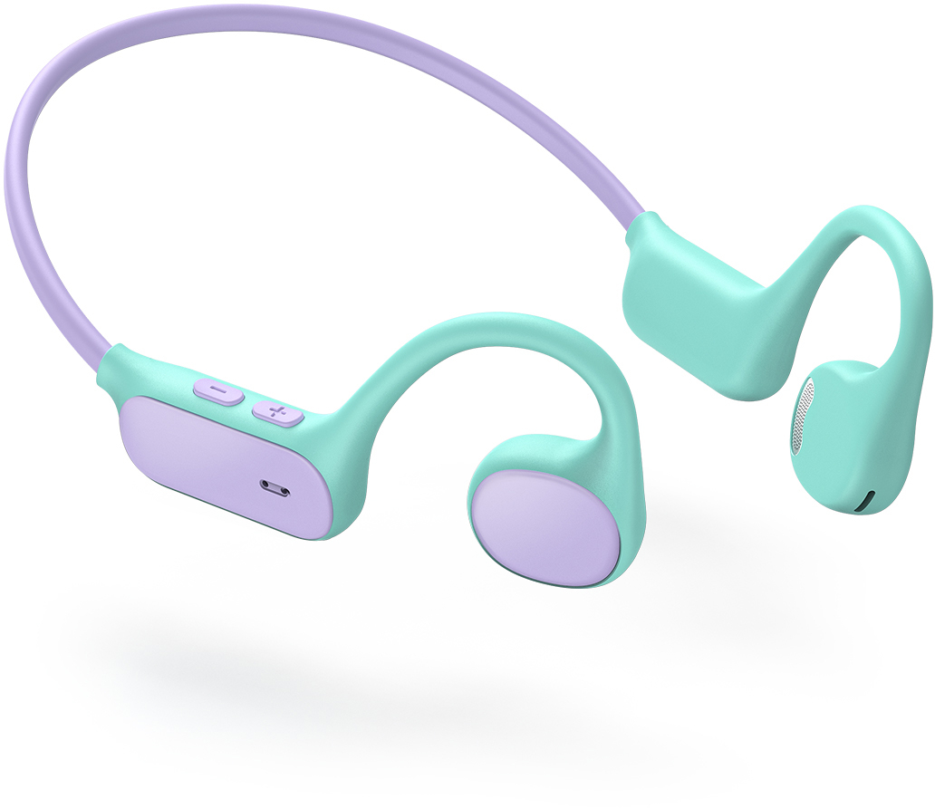 photo ICLEVER Kids Air Conduction Headphones C01-2589N-02 OWS01, BT, purple/green