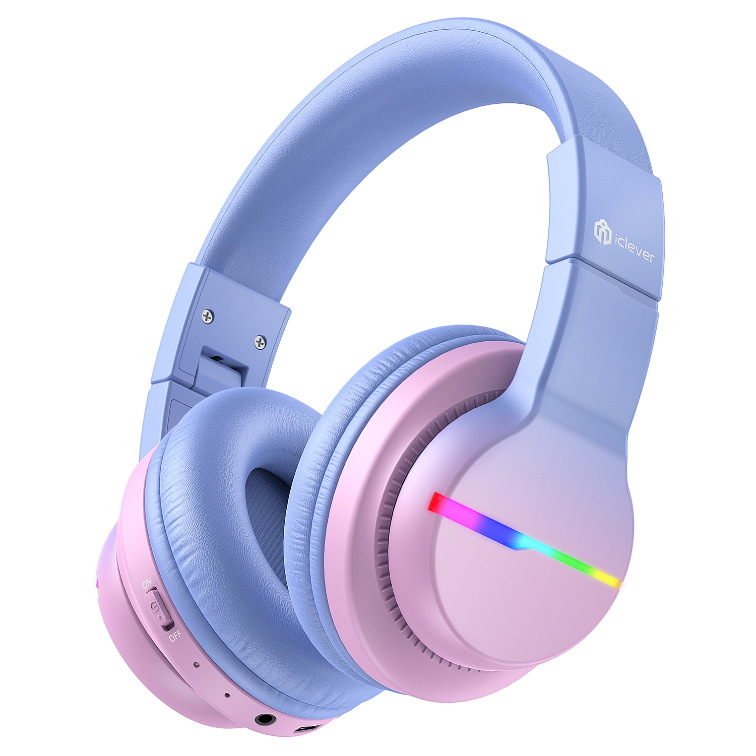 photo ICLEVER Headphones Kids BT LED C03-1702N-29 74/85/94 dB, 55h Gradient Pink