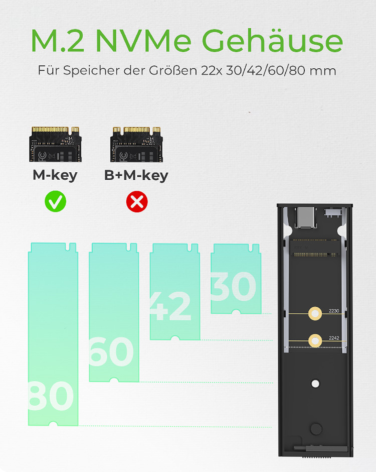 ICY BOX Ext. Gehäuse M.2 USB 3.2 G2 IB-1807MT-C31 NVMe, Werkzeuglos, Alu.