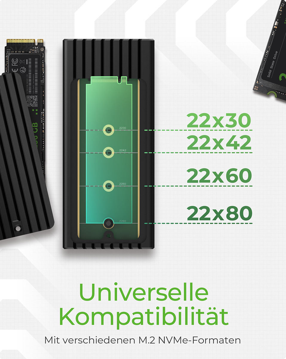 ICY BOX Gehäuse für M.2 NVMe SSD IB-1917M-C32 USB-C 3.2 Gen 2x2, 20Gbit/s