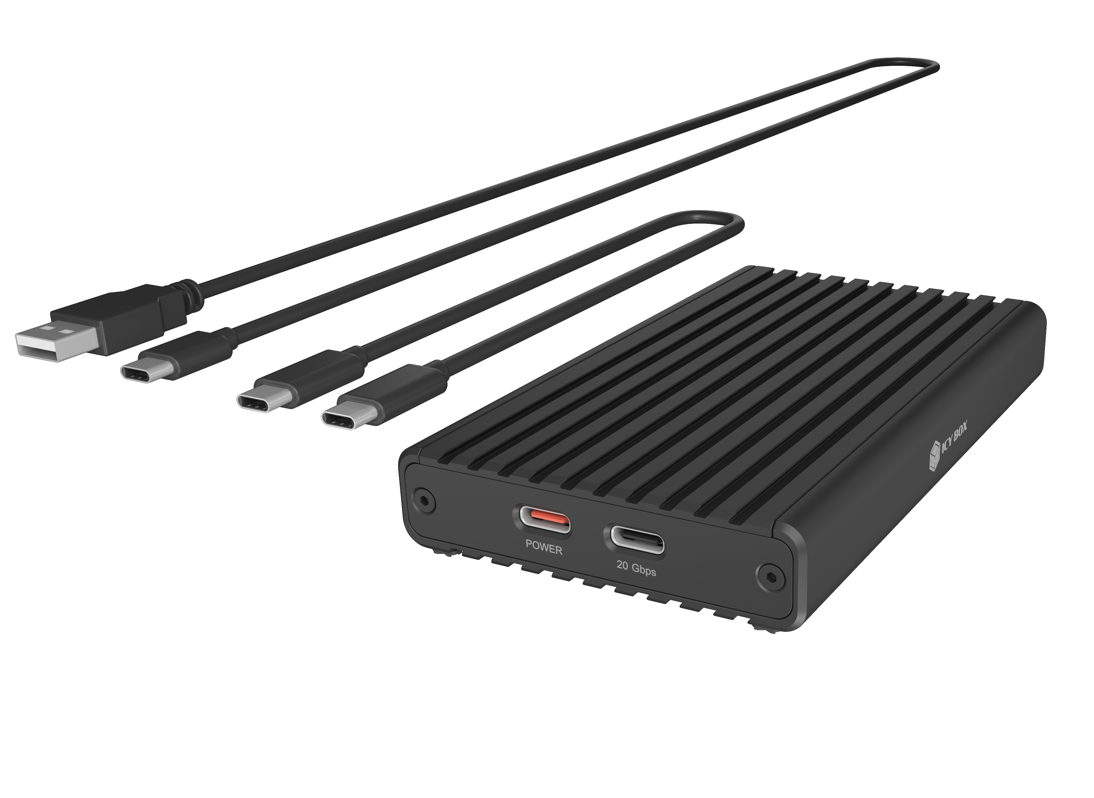 photo ICY BOX 2 bay case for M.2 NVMe IB-2817M-C32 USB-C 3.2 G2x2, 20Gbit/s, LED