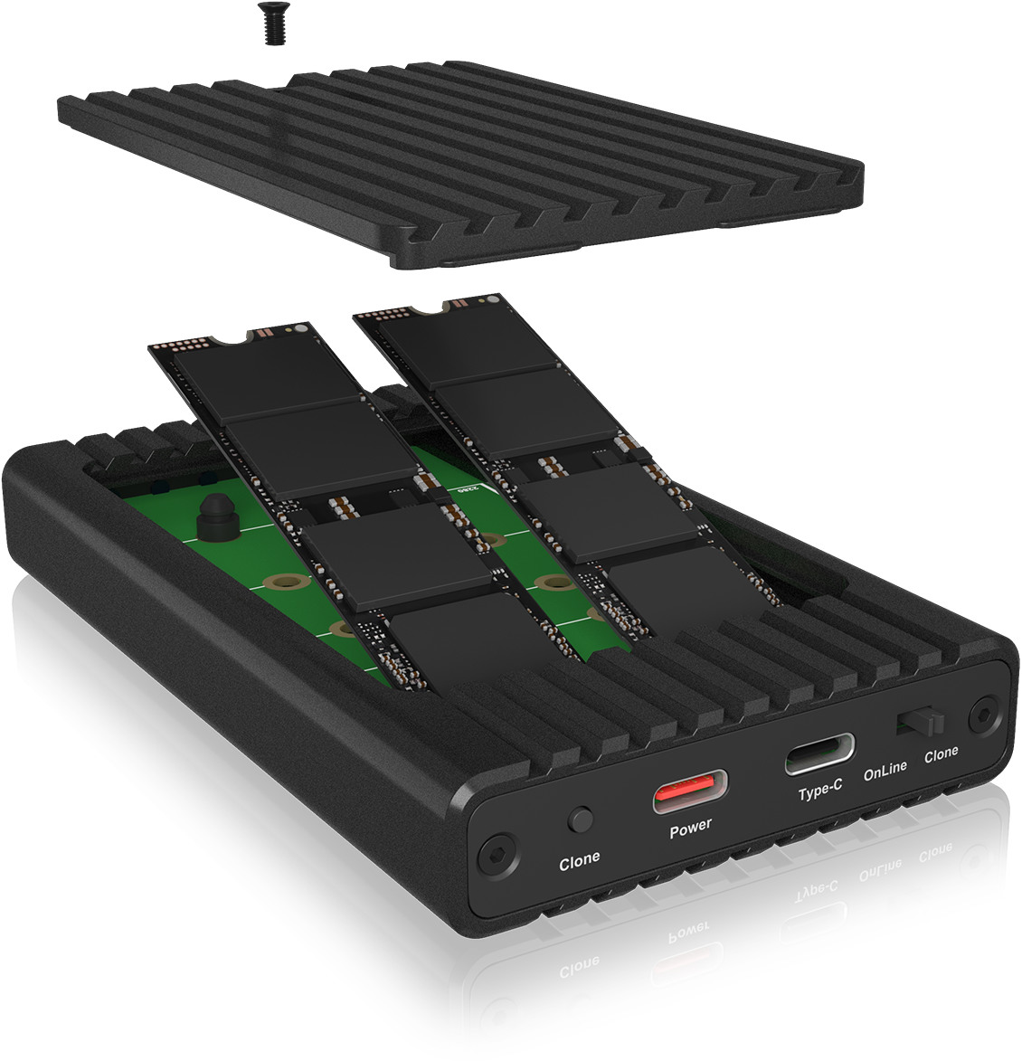 ICY BOX Gehäuse mit Klonfunktion für IB-2817MCL-C31 M.2 NVMe SSDs, USB-C 3.2 G2