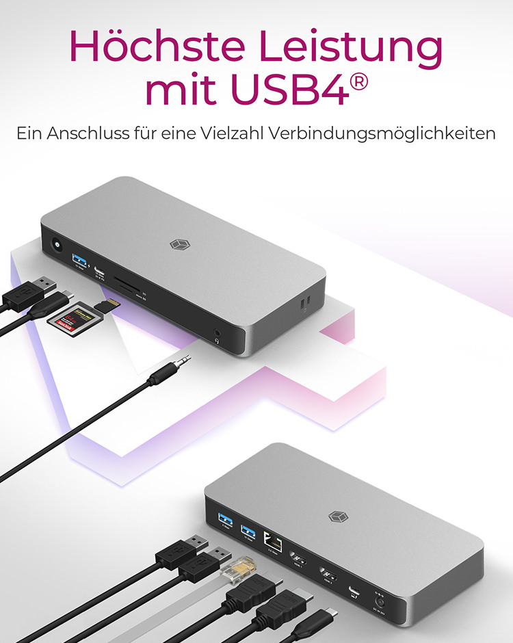 ICY BOX USB4 DockingStation IB-DK2880-C41 2x8K HDMI, 3x USB-A 1x USB-C
