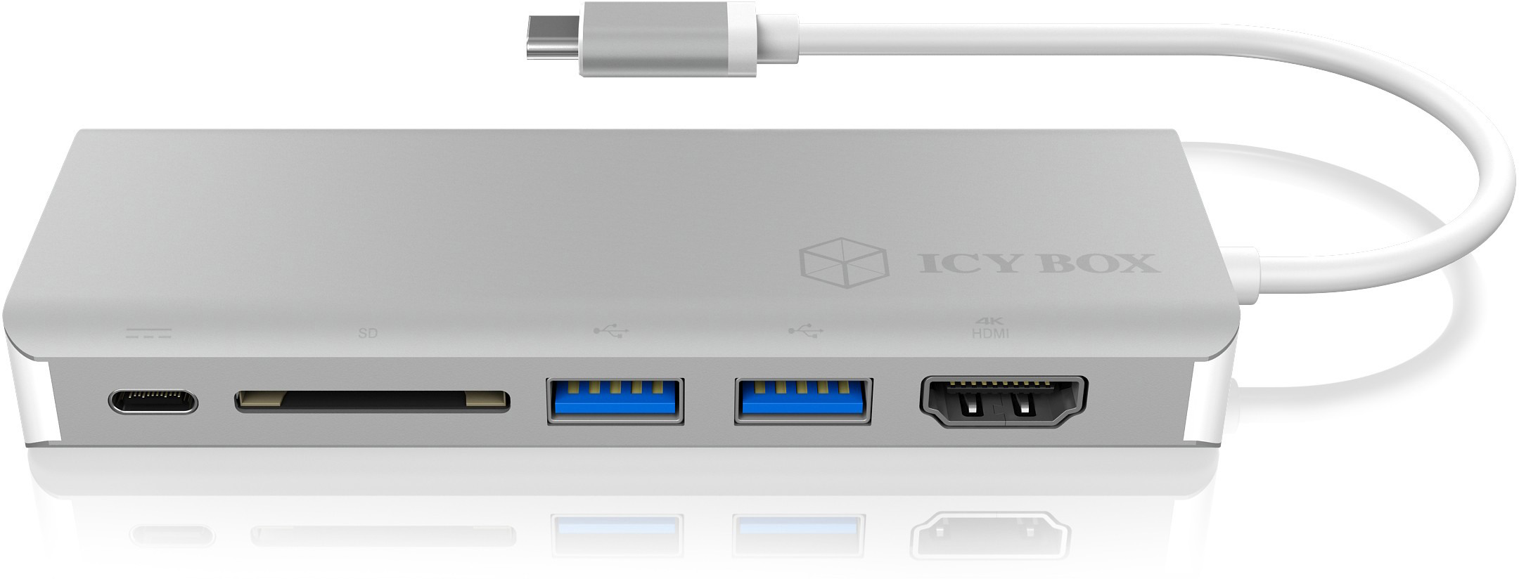 ICY BOX USB Type-C Notebook IB-DK4034-CP Dockingstation silver/white
