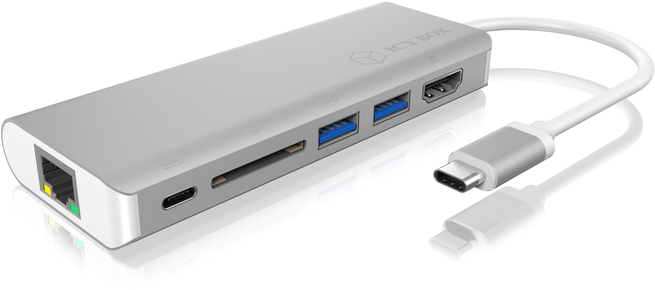 ICY BOX USB Type-C Notebook IB-DK4034-CP Dockingstation silver/white