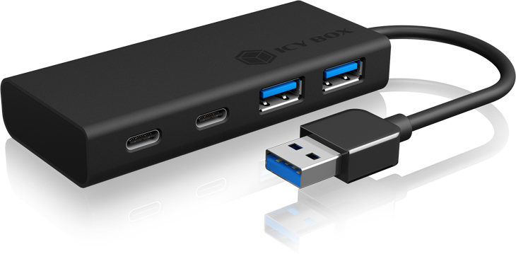 ICY BOX USB-A zu 2x USB-A & C Hub IB-HUB1426-U3 USB 3.0, 10cm Kabel
