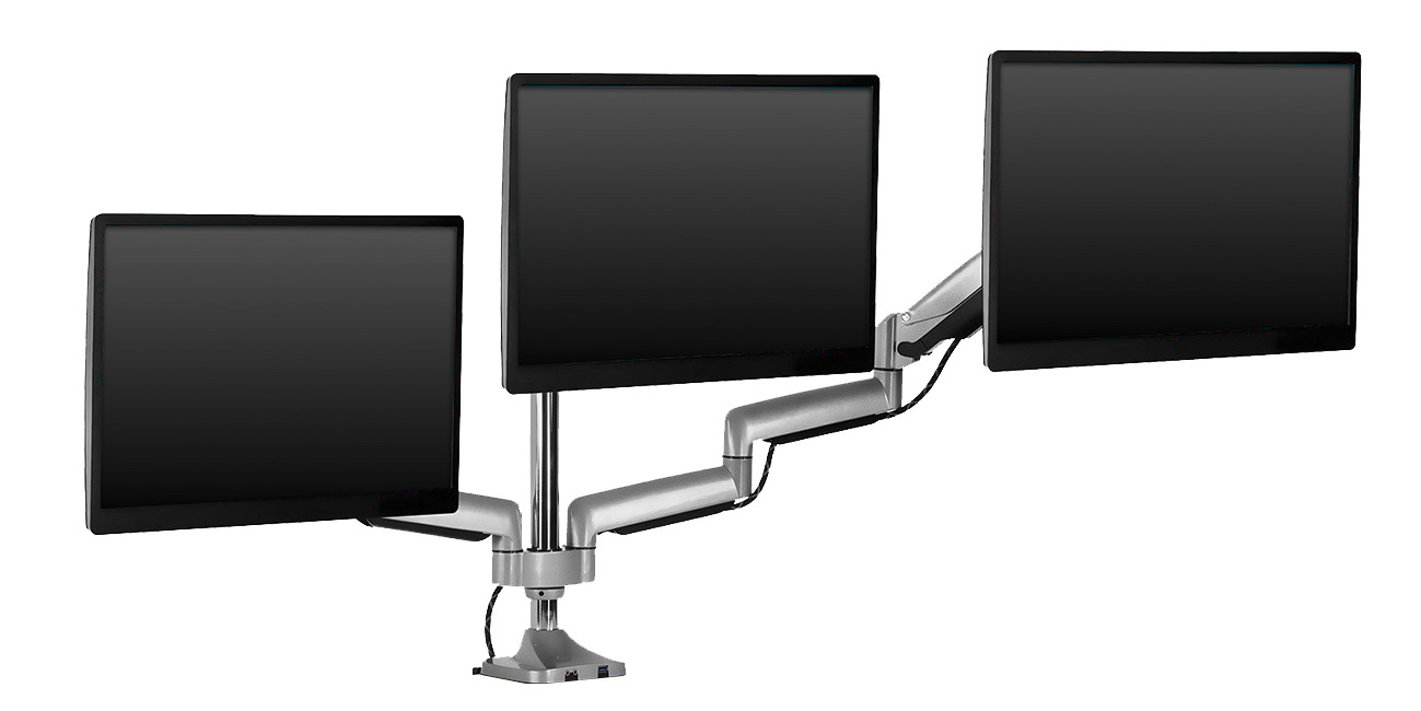ICY BOX Monitorständer für 3 Monitore IB-MS505-TI 32 Zoll silver/black