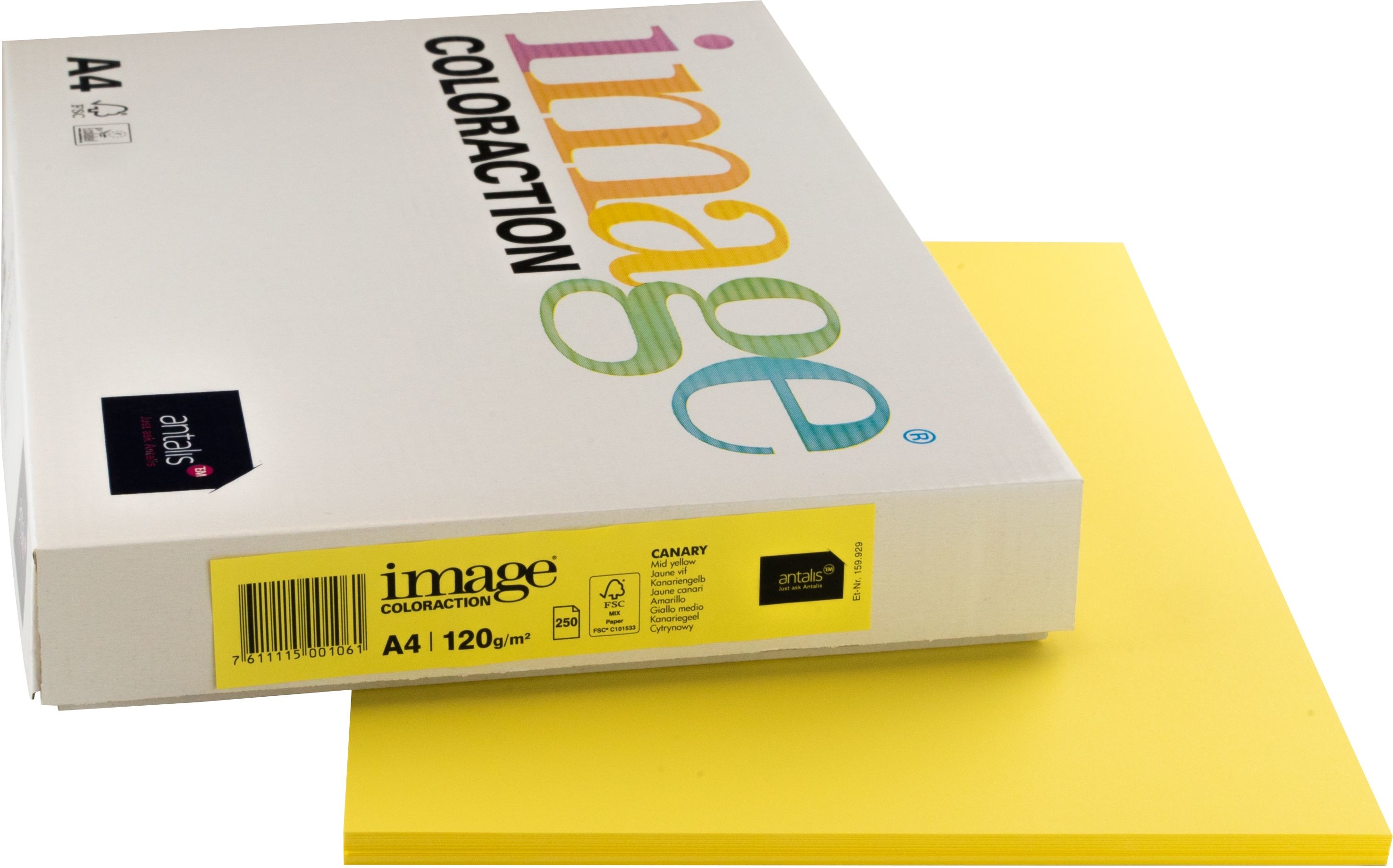 IMAGE COLORACTION Papier à copier Canary A4 266647 jaune canari, 120g 250 flls.