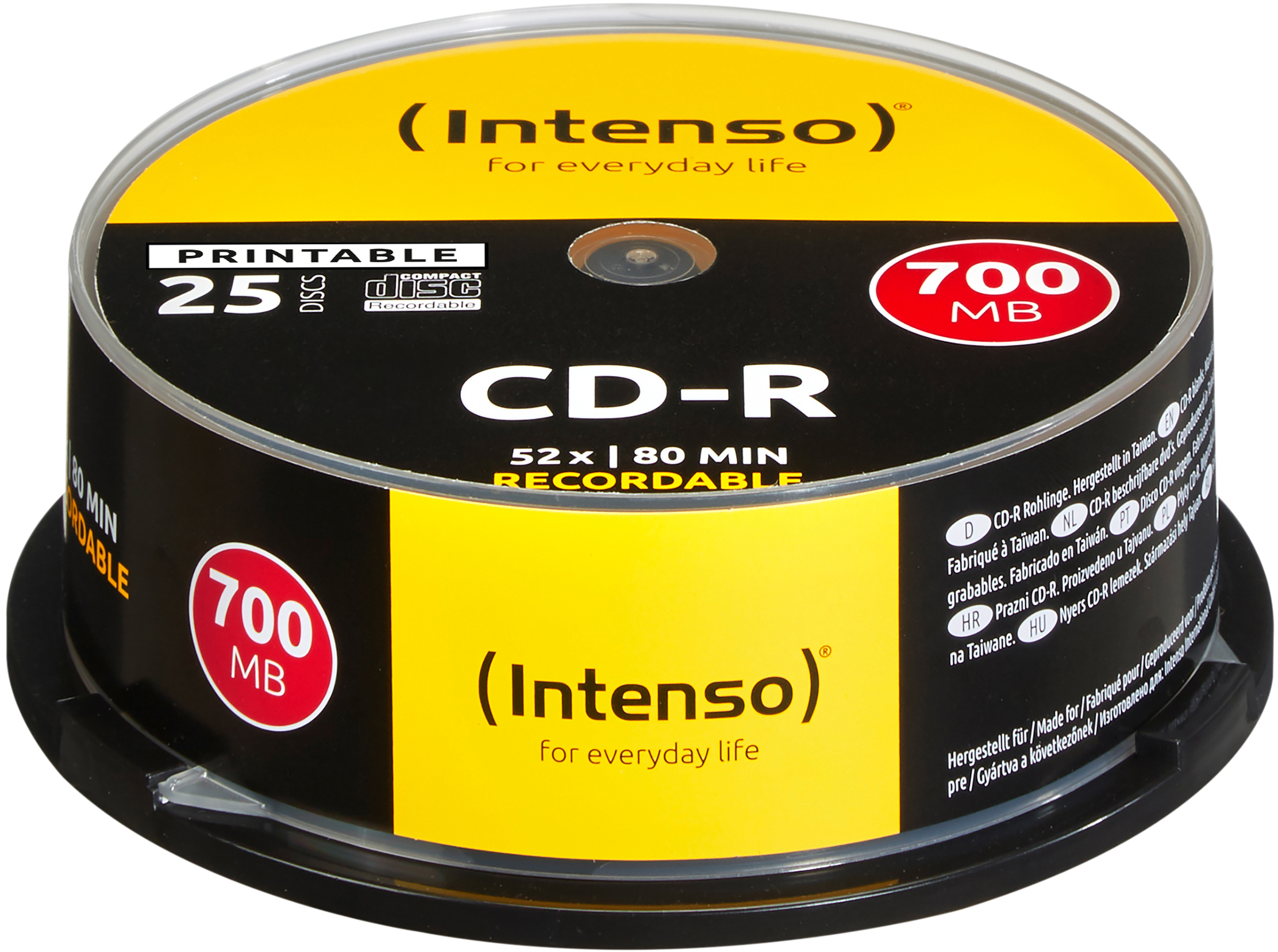 INTENSO CD-R Cake Box 80MIN/700MB 1801124 52x Printable 25 Pcs 52x Printable 25 Pcs
