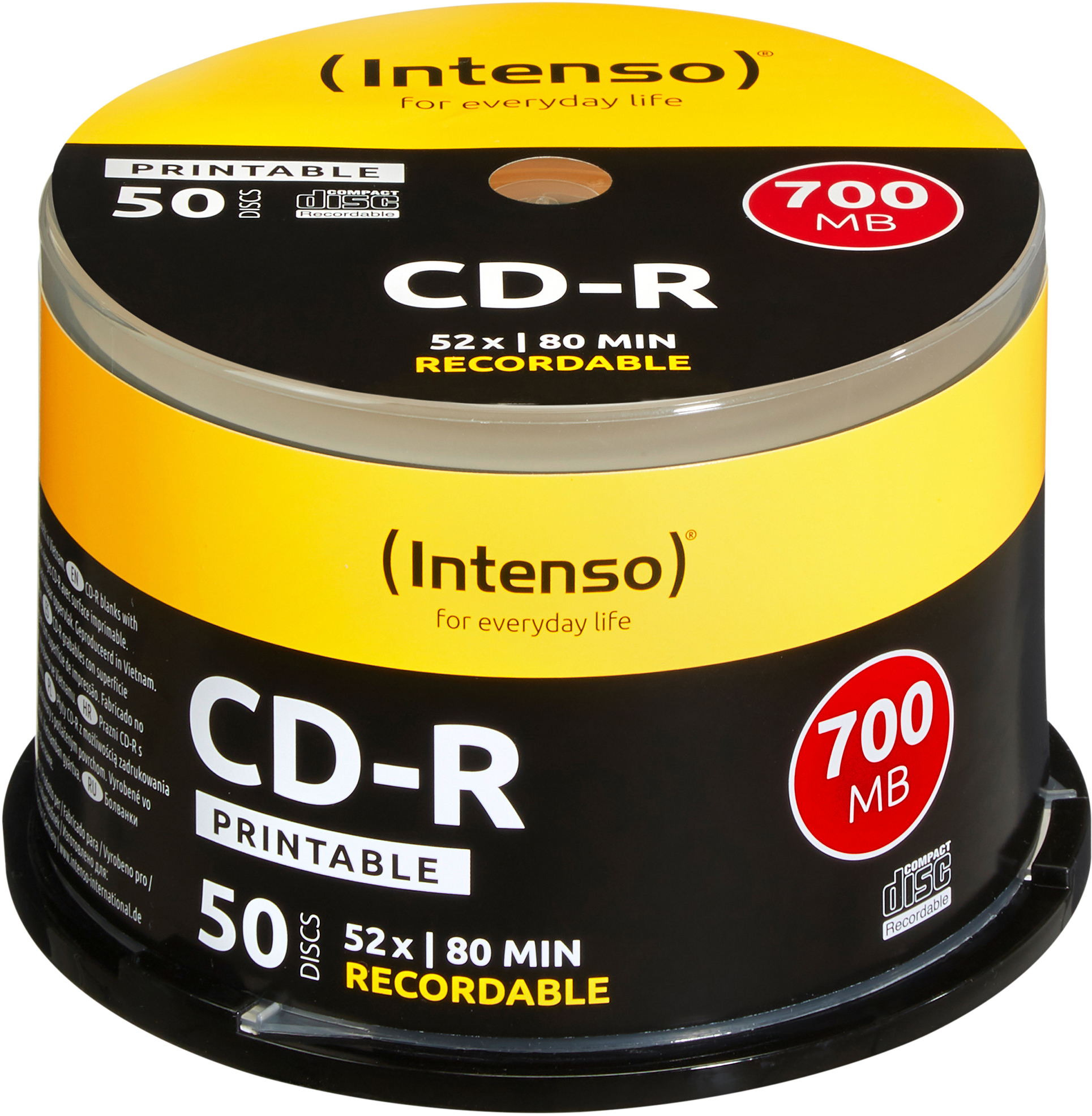 INTENSO CD-R Cake Box 80MIN/700MB 1801125 52x Printable 50 Pcs 52x Printable 50 Pcs