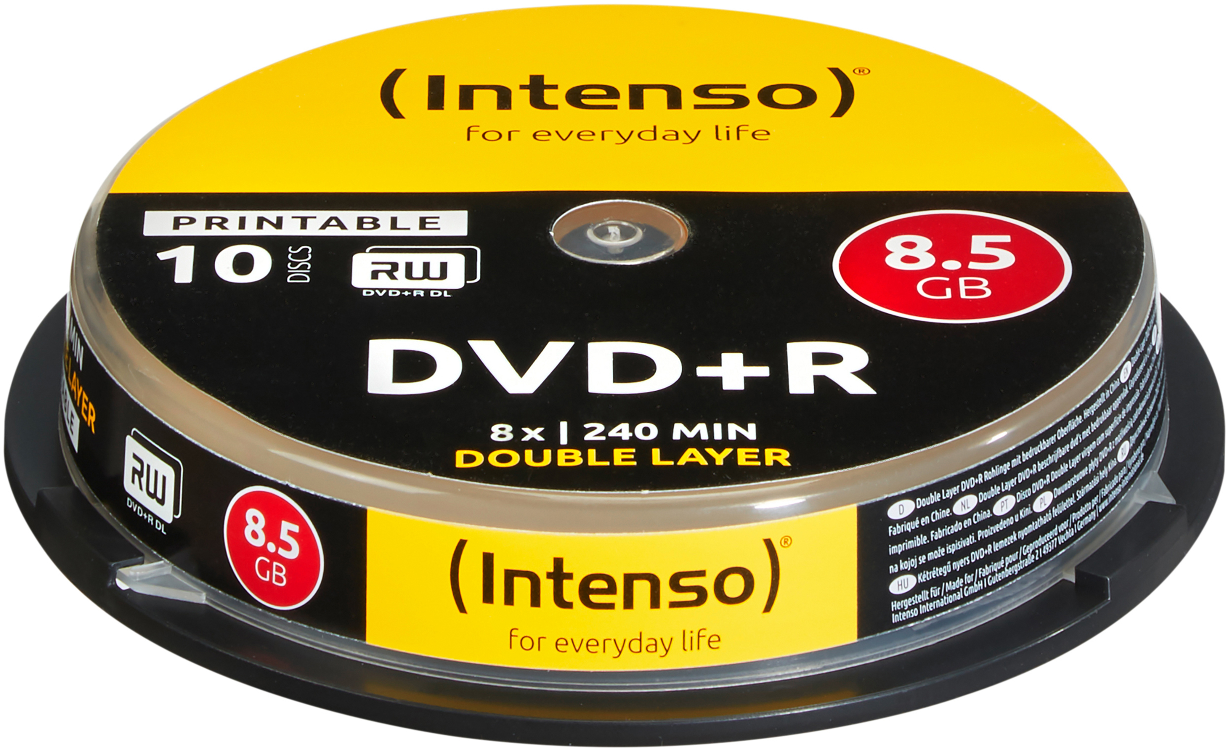 INTENSO DVD+R Cake Box 8.5GB 4381142 8X DL print. 10 PCS 8X DL print. 10 PCS