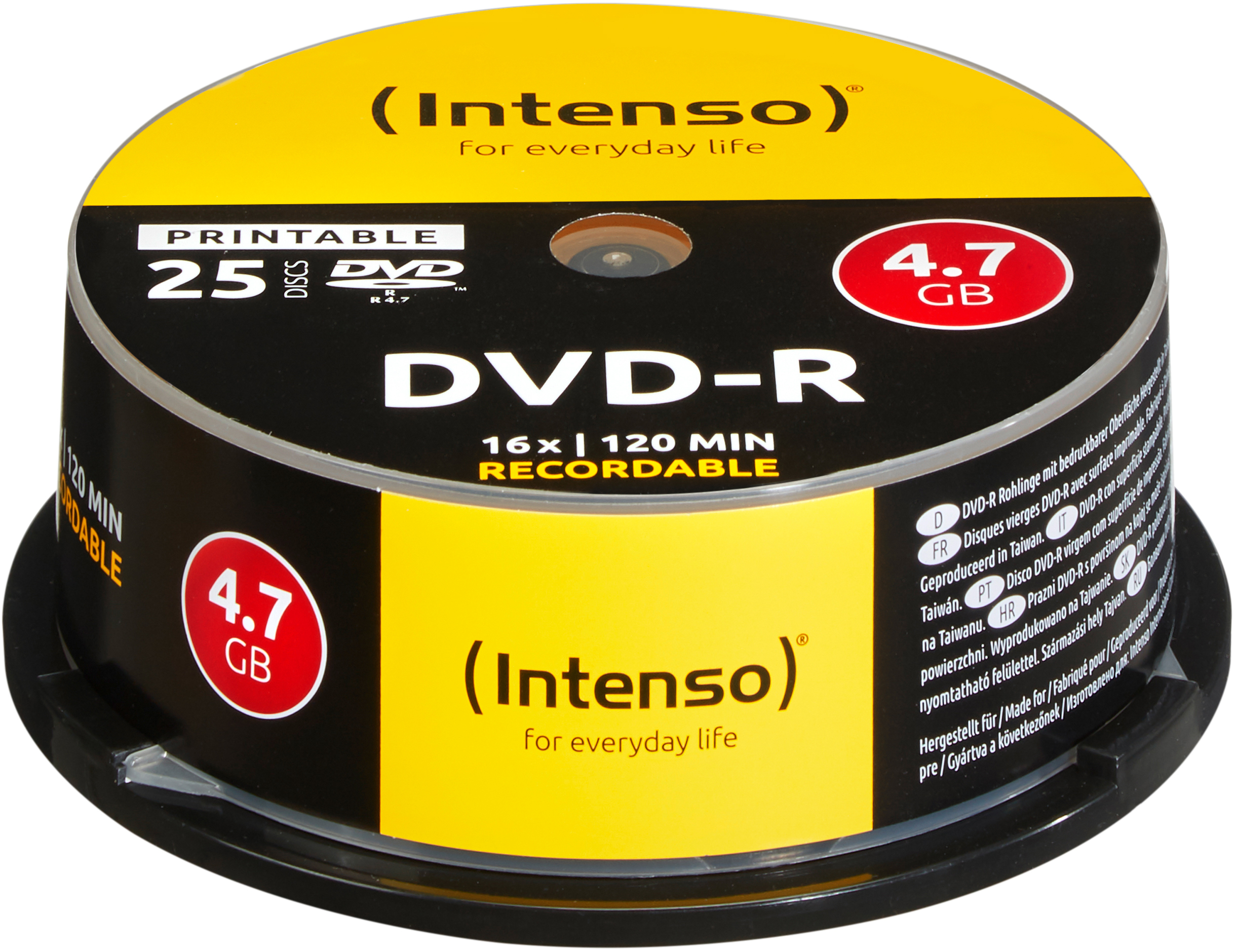 INTENSO DVD-R Cake Box 4.7 GB 4801154 16x Printable 25 Pcs 16x Printable 25 Pcs