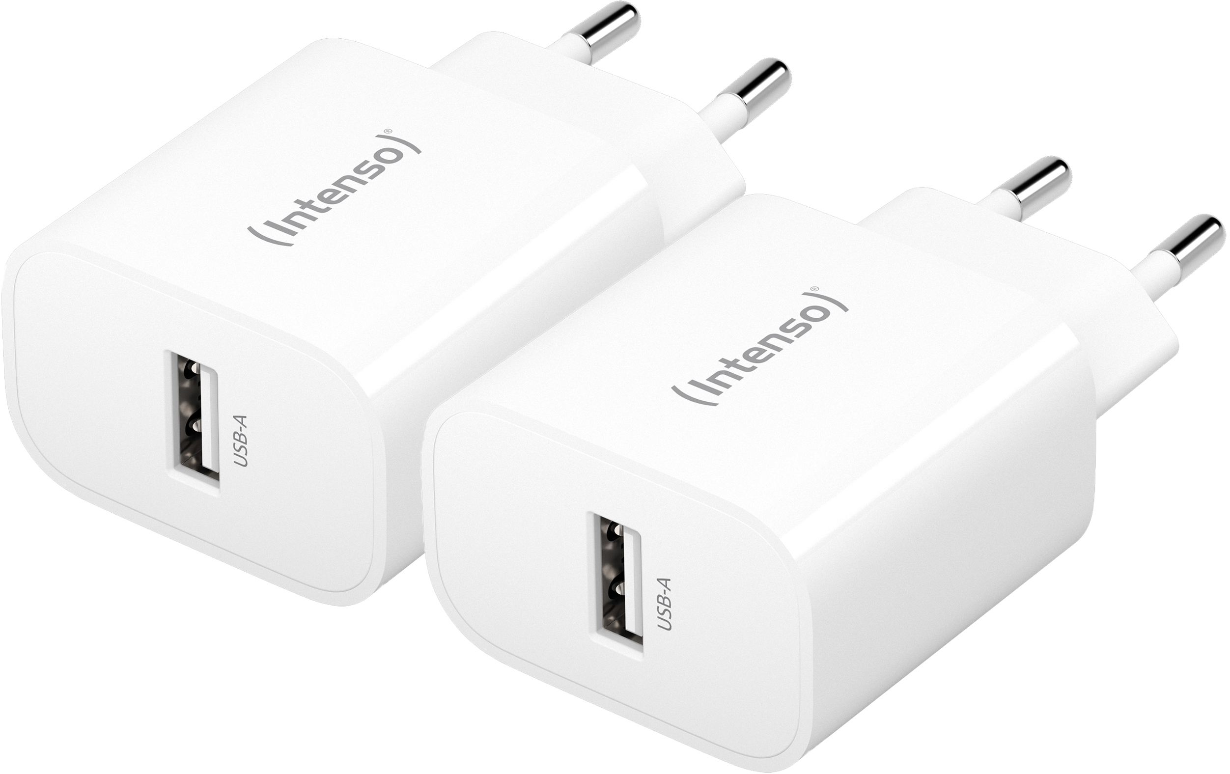 photo INTENSO Power Adapter W5A Charger 7800522 5W, USB-A, white double pack