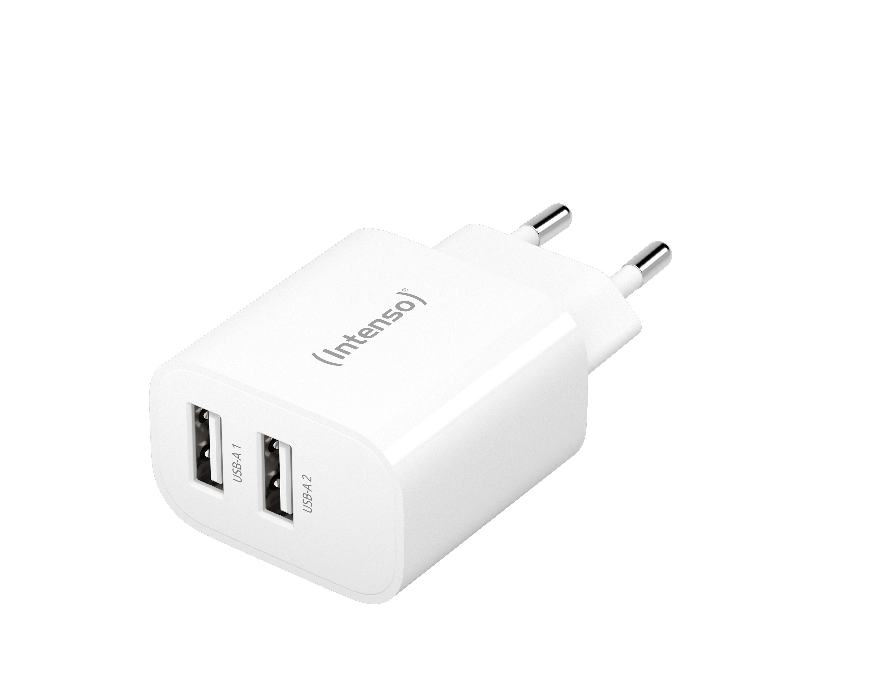 photo INTENSO Power Adapter W24AA Charger 7802412 24W, 2x USB-A, white