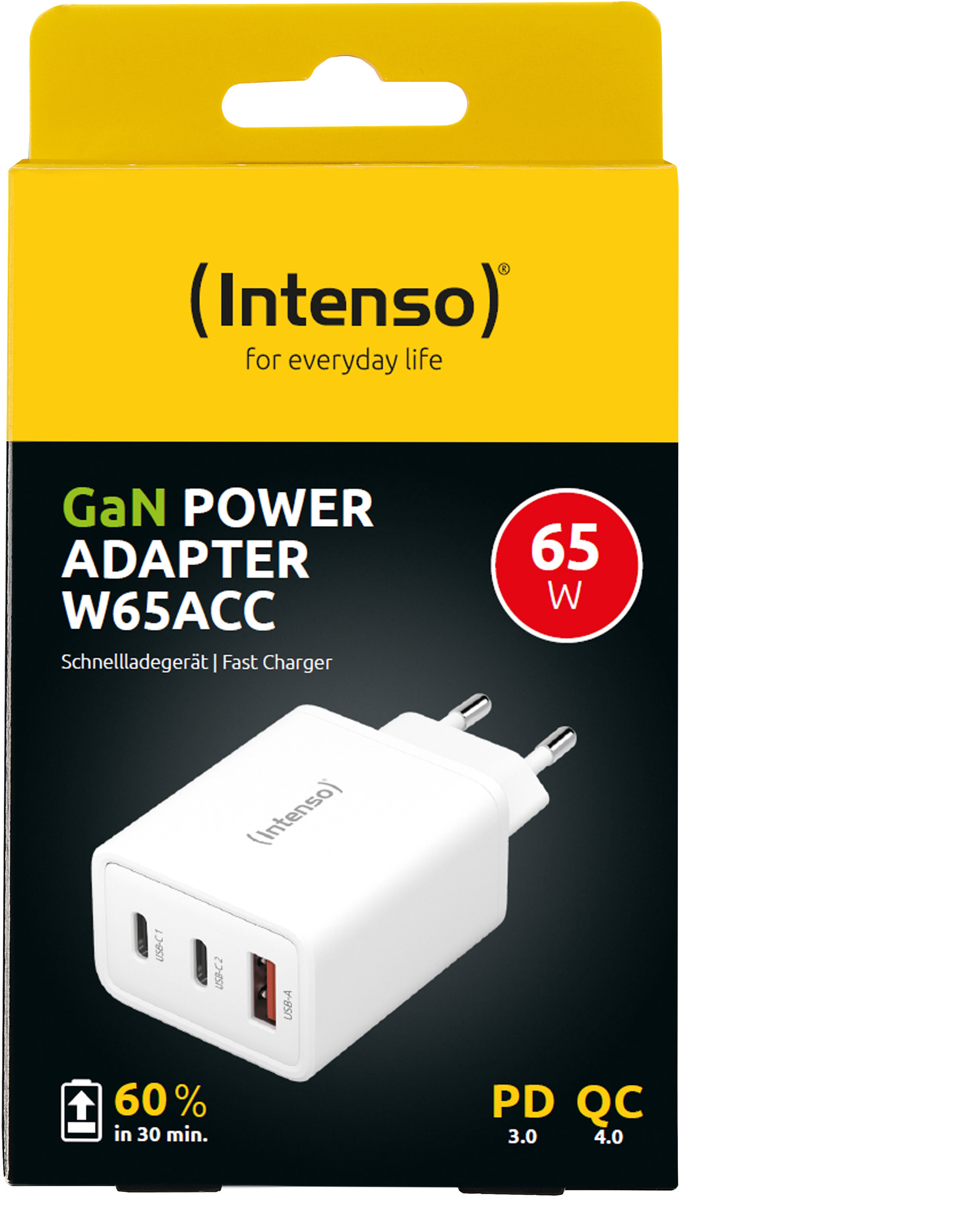 INTENSO Power Charger 65W GaN white 7806512 2 x USB-C 1 x USB-A