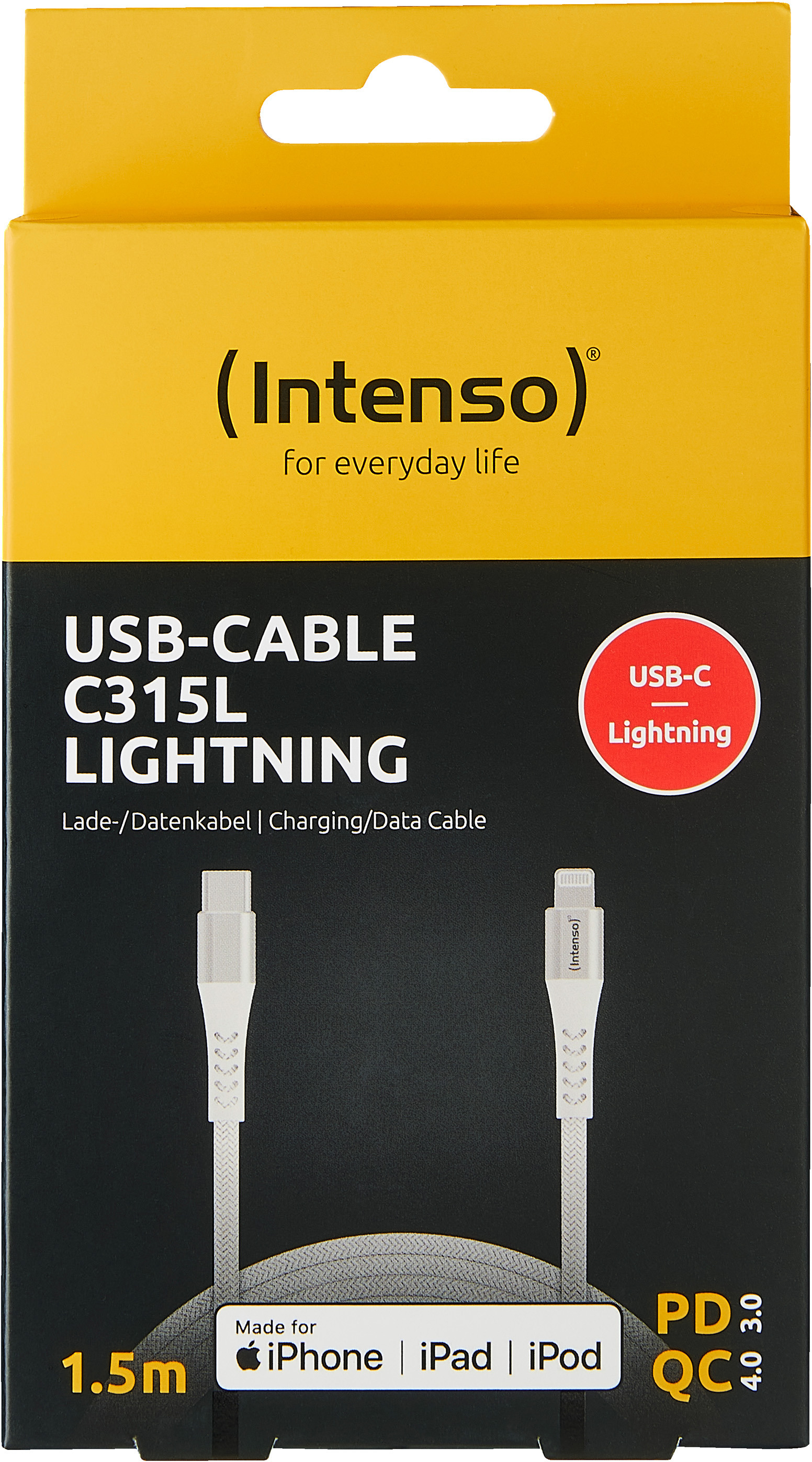 INTENSO Cable USB-A to USB C 7901102 1.5 m, Nylon white