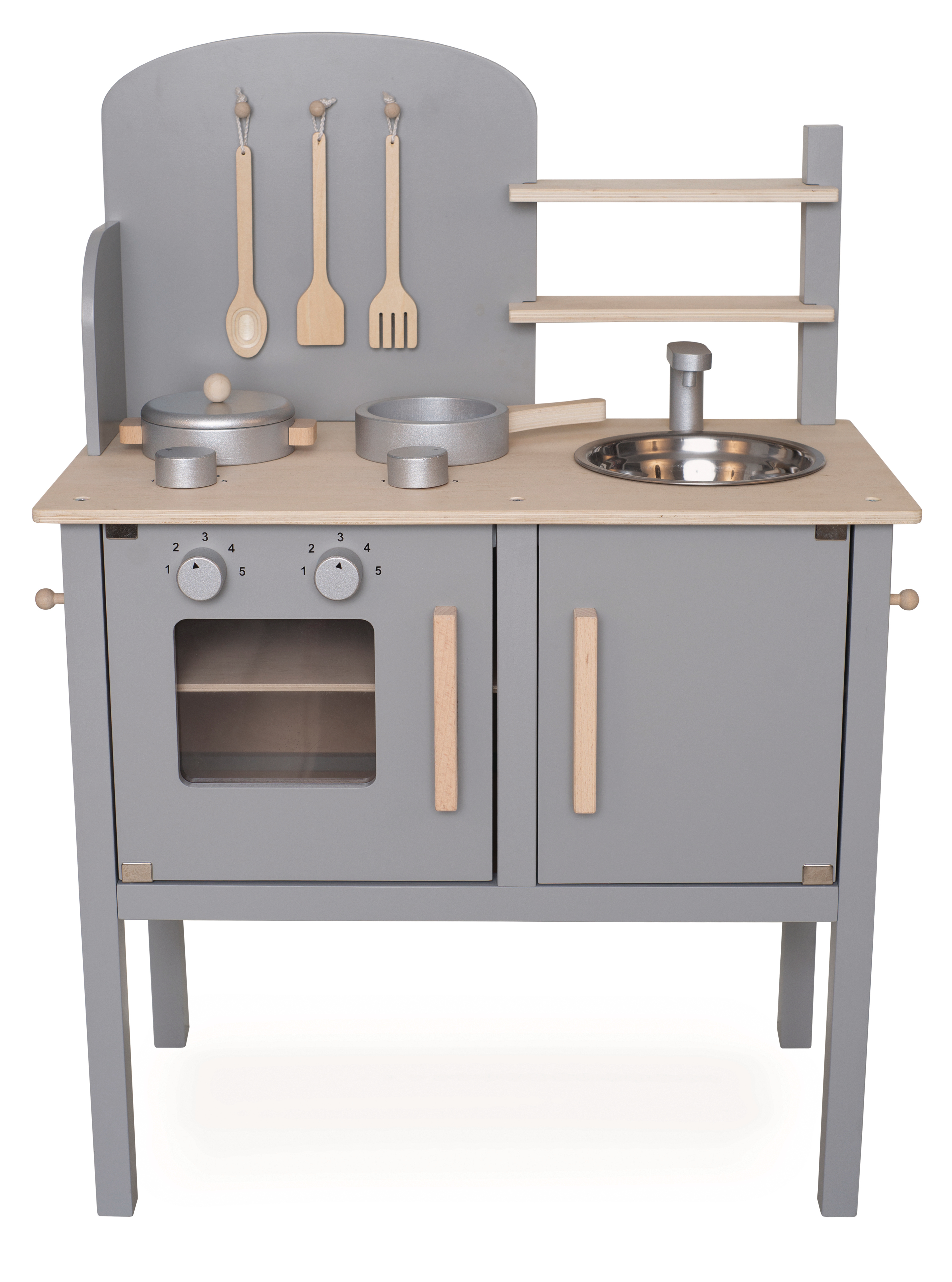 JABADABADO Küche mit Topf und Pfanne W7270 grau