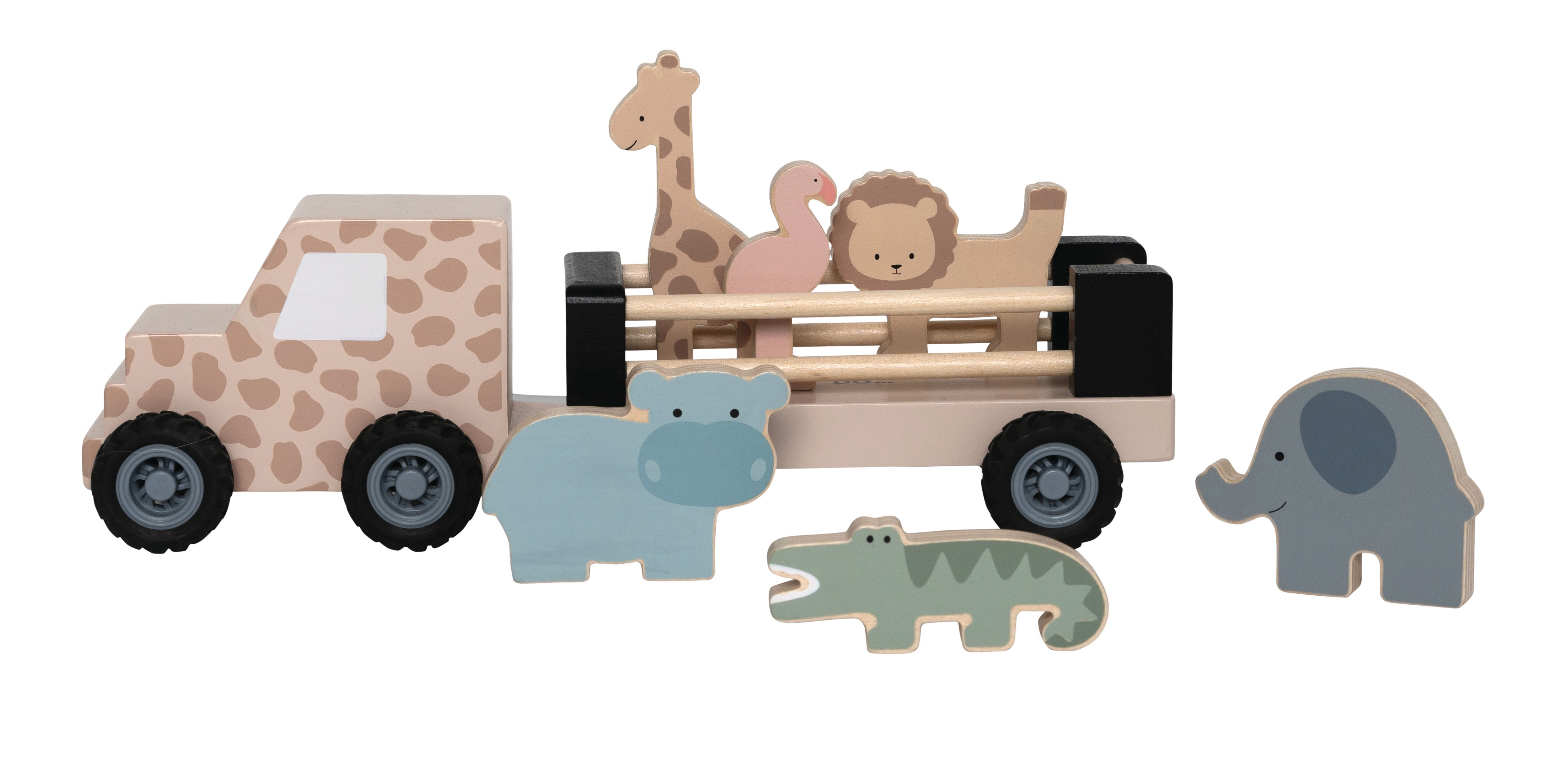 photo JABADABADO Transport animaux W7294 Safari Jeep 32x11.5x12.5cm