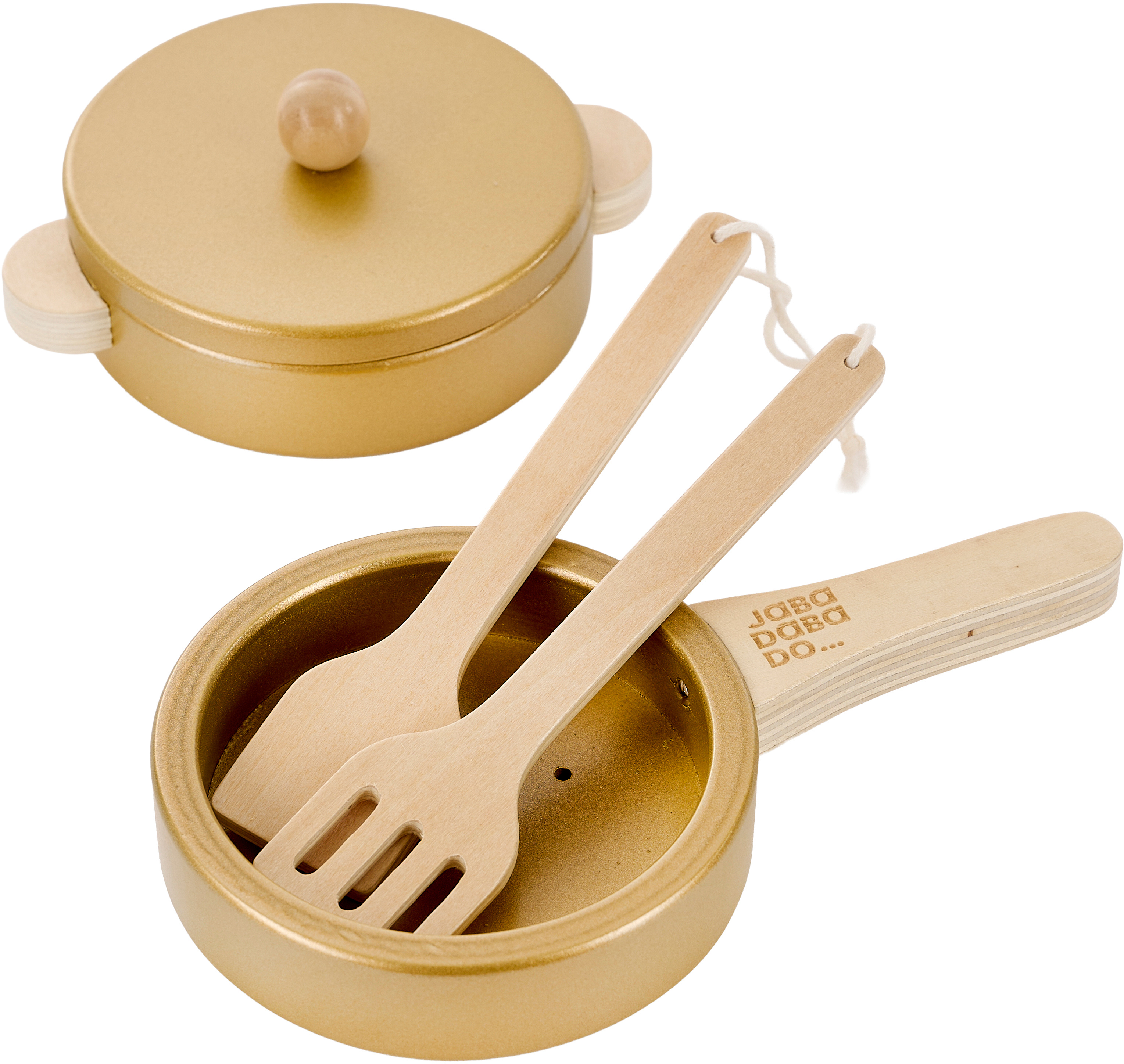 JABADABADO Topf- und Pfannenset W7322 gold, 5-teilig