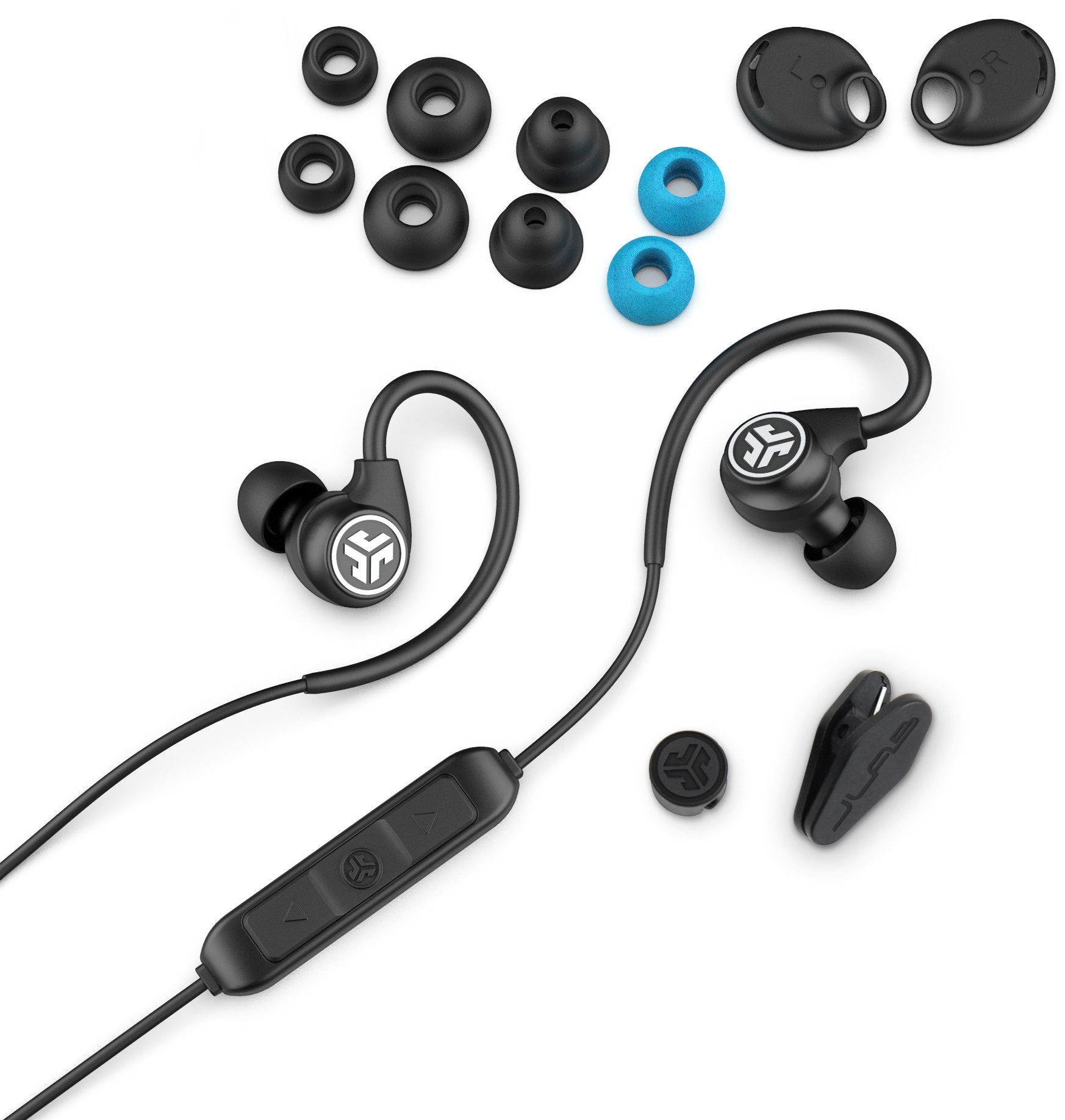 JLAB Fit Sport 3 Earbuds IEUEBFITSPORTRBLK123 Wireless,Black Wireless,Black