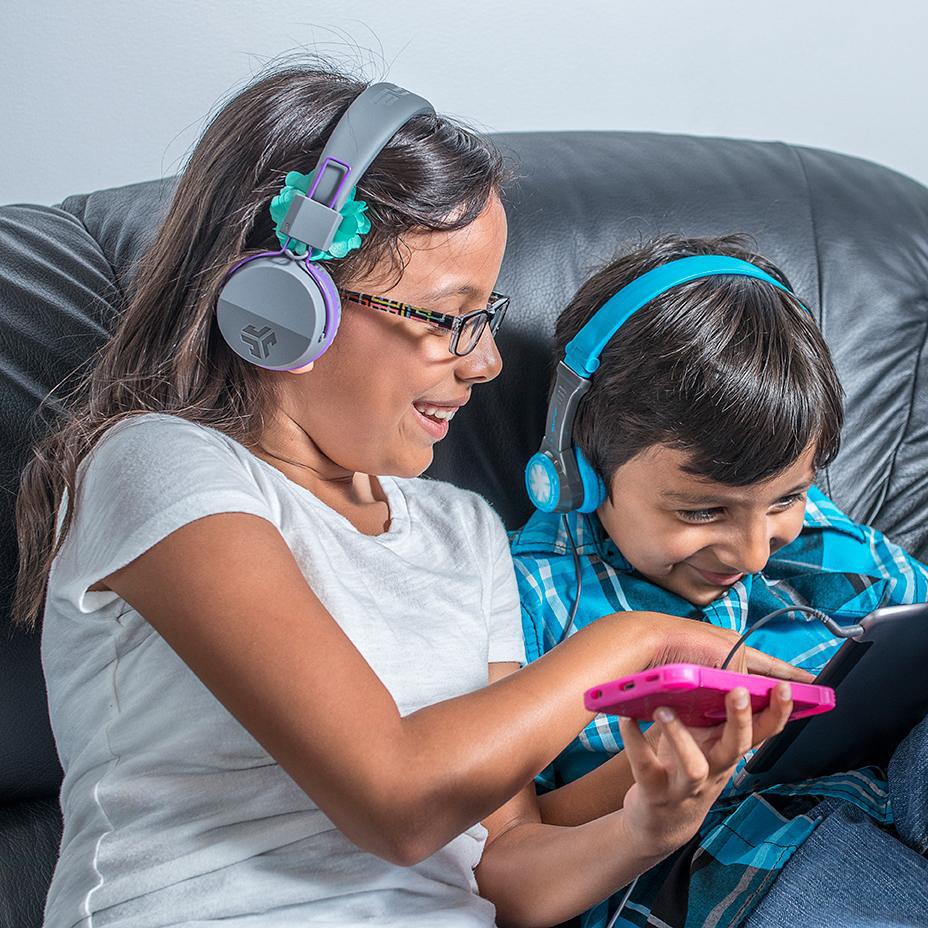 JLAB JBuddies Studio Kids On-Ear IEUHBSTUDIORGRYBLU4 Wireless, Grey/Blue