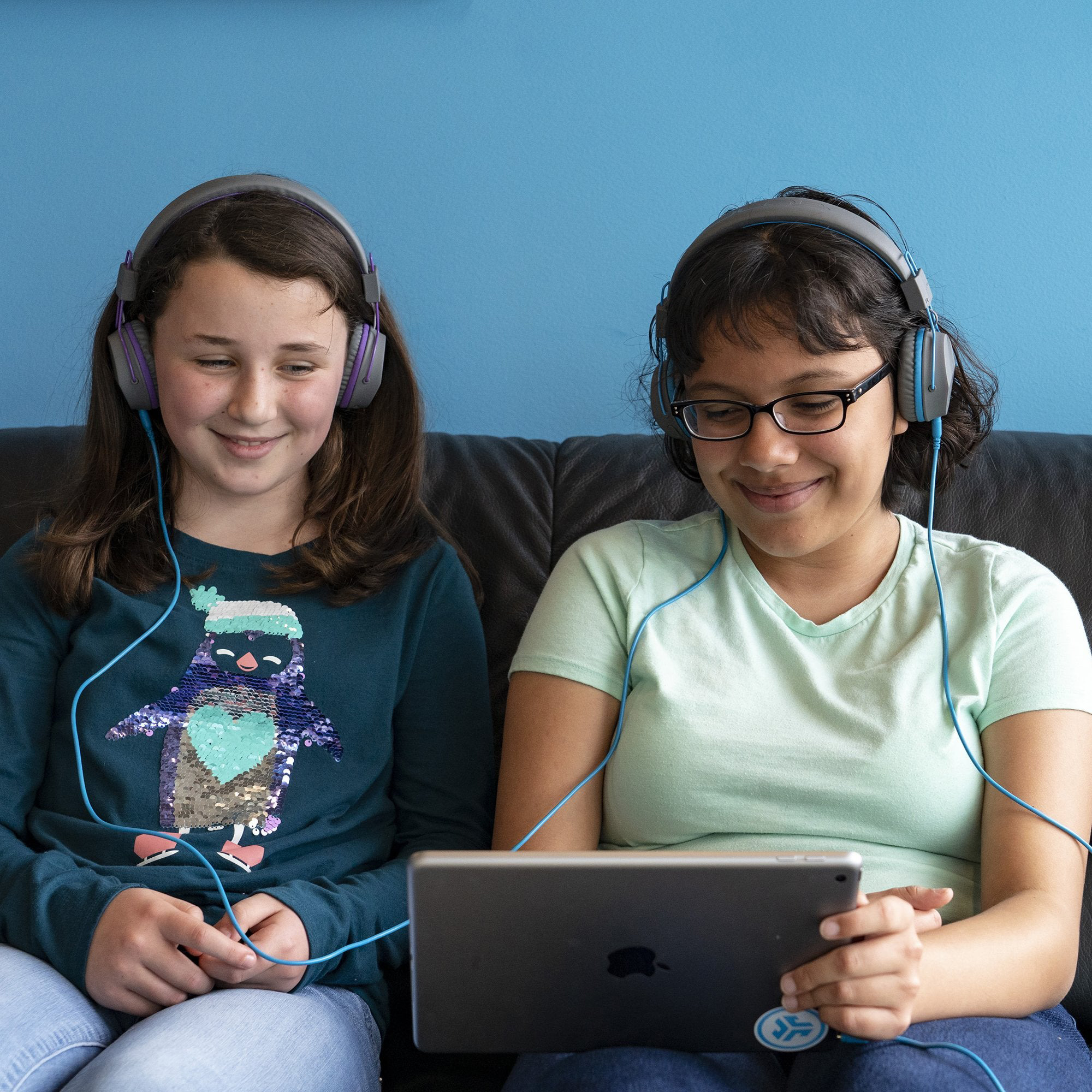 JLAB JBuddies Studio Kids On-Ear IEUHBSTUDIORGRYBLU4 Wireless, Grey/Blue