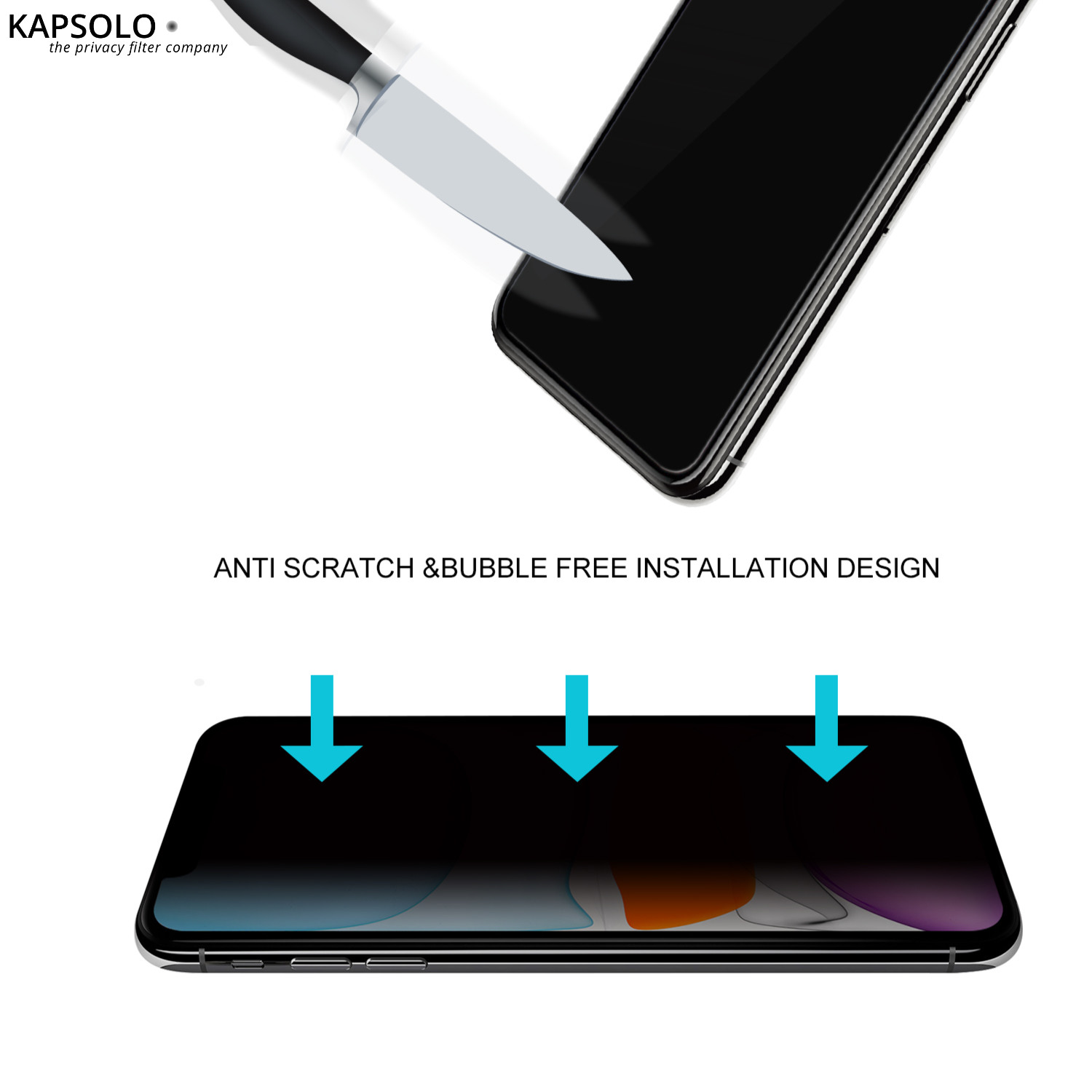 KAPSOLO Verre Trempé Anti Espion KAP30293 Apple iPhone 8 Plus