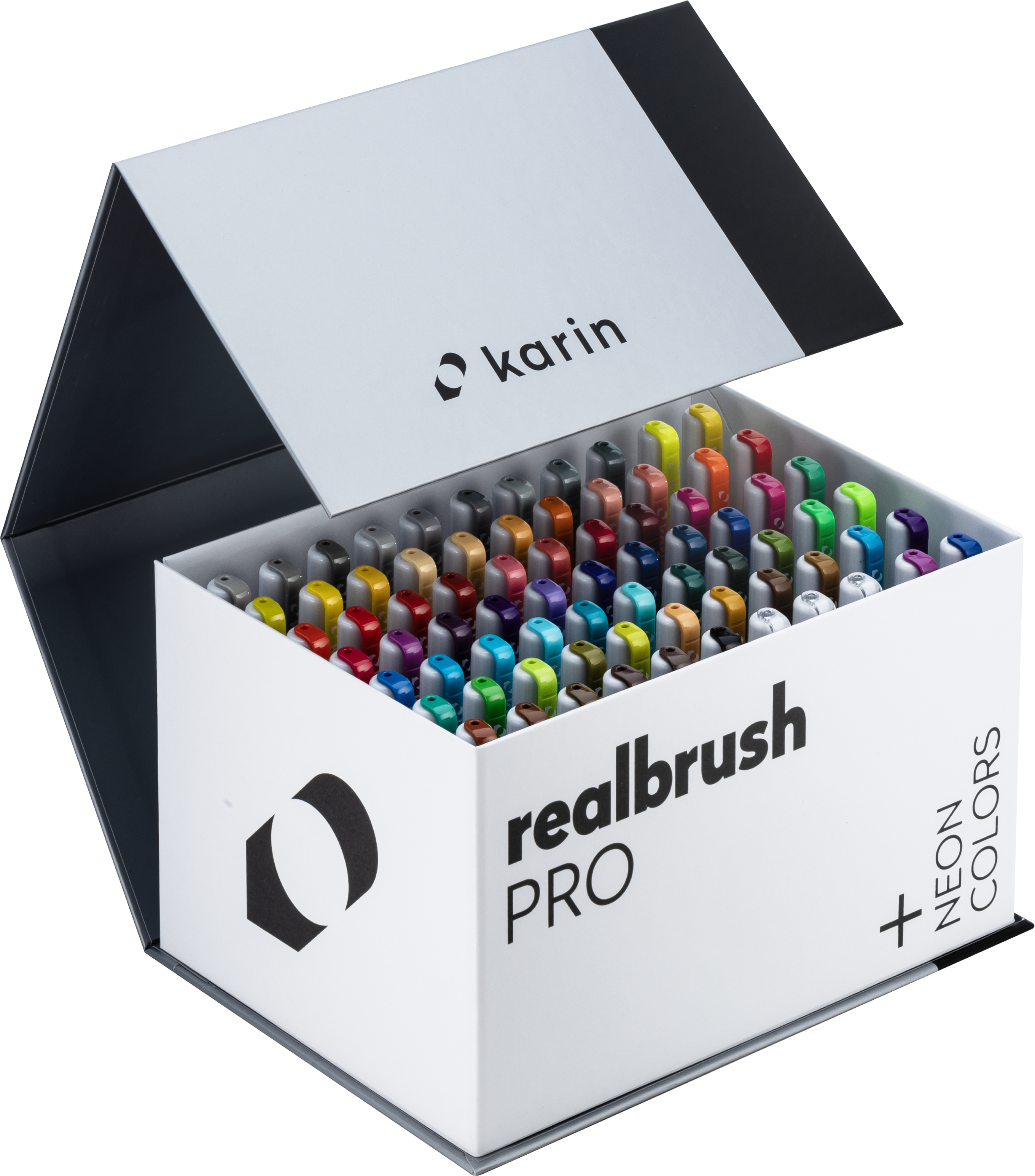 KARIN Real Brush Pen Pro 0.4mm 31C13 Mega Box, 3 Blender 72 pièces