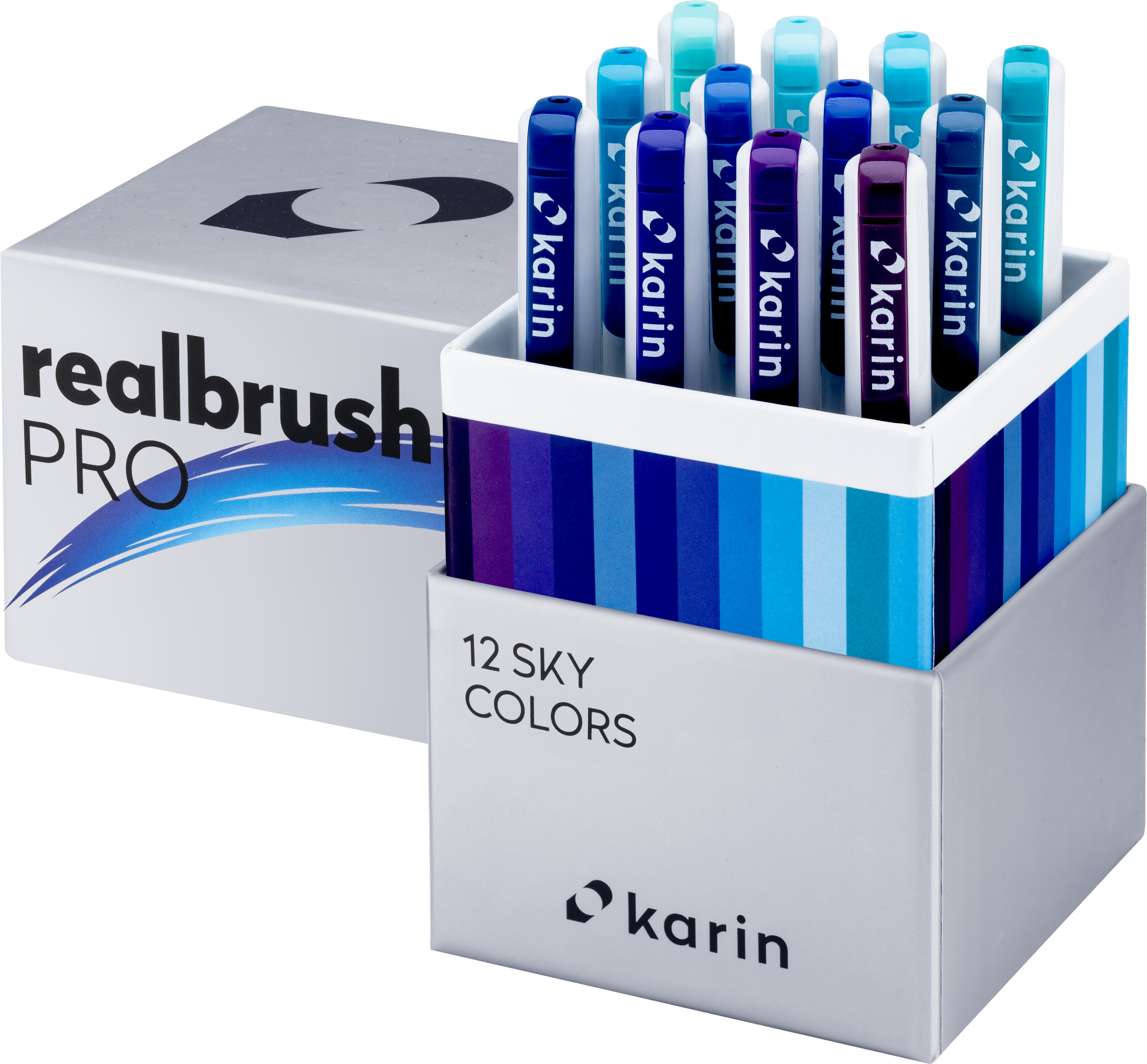 KARIN Real Brush Pen Pro 0.4mm 31C2 Sky Colours 12 pièces