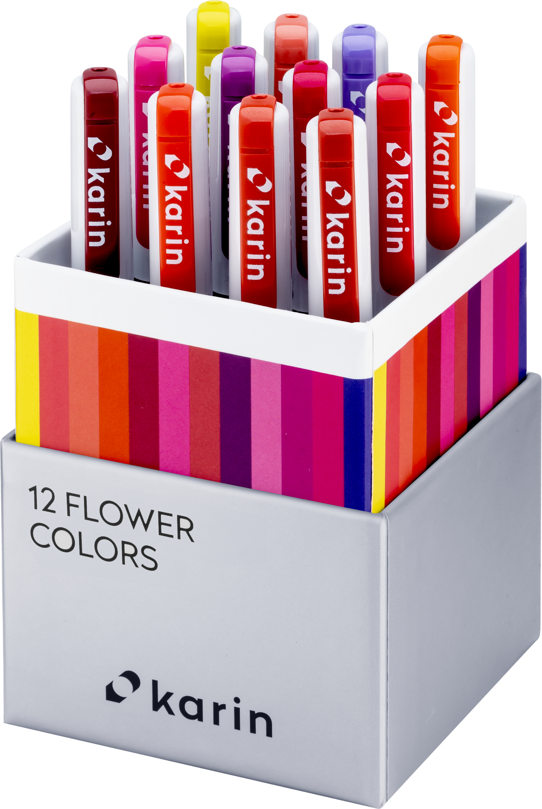 KARIN Real Brush Pen Pro 0.4mm 31C4 Flower colours 12 pièces