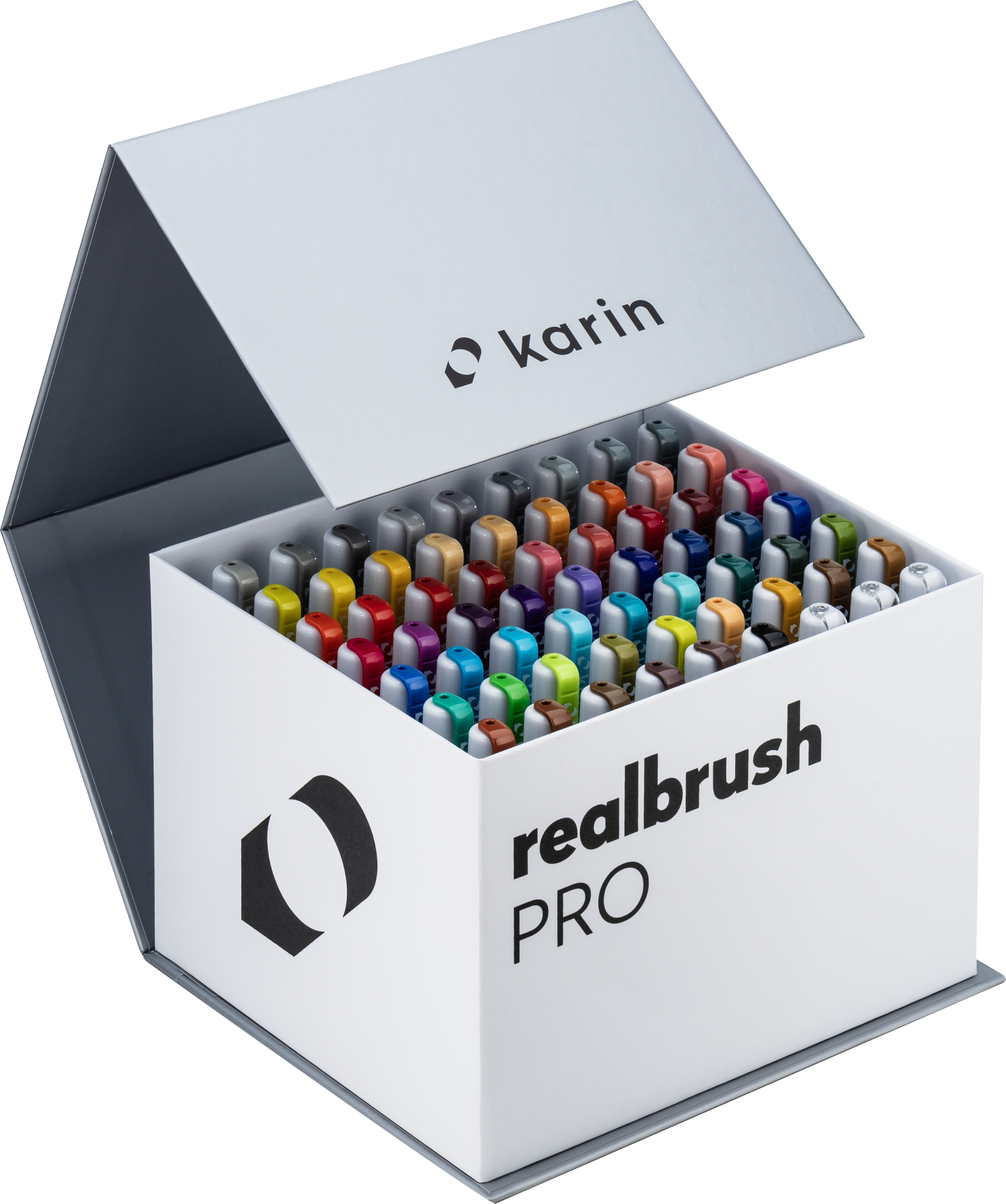 KARIN Real Brush Pen Pro 0.4mm 31C7 Mega Box, 3 Blender 60 pièces