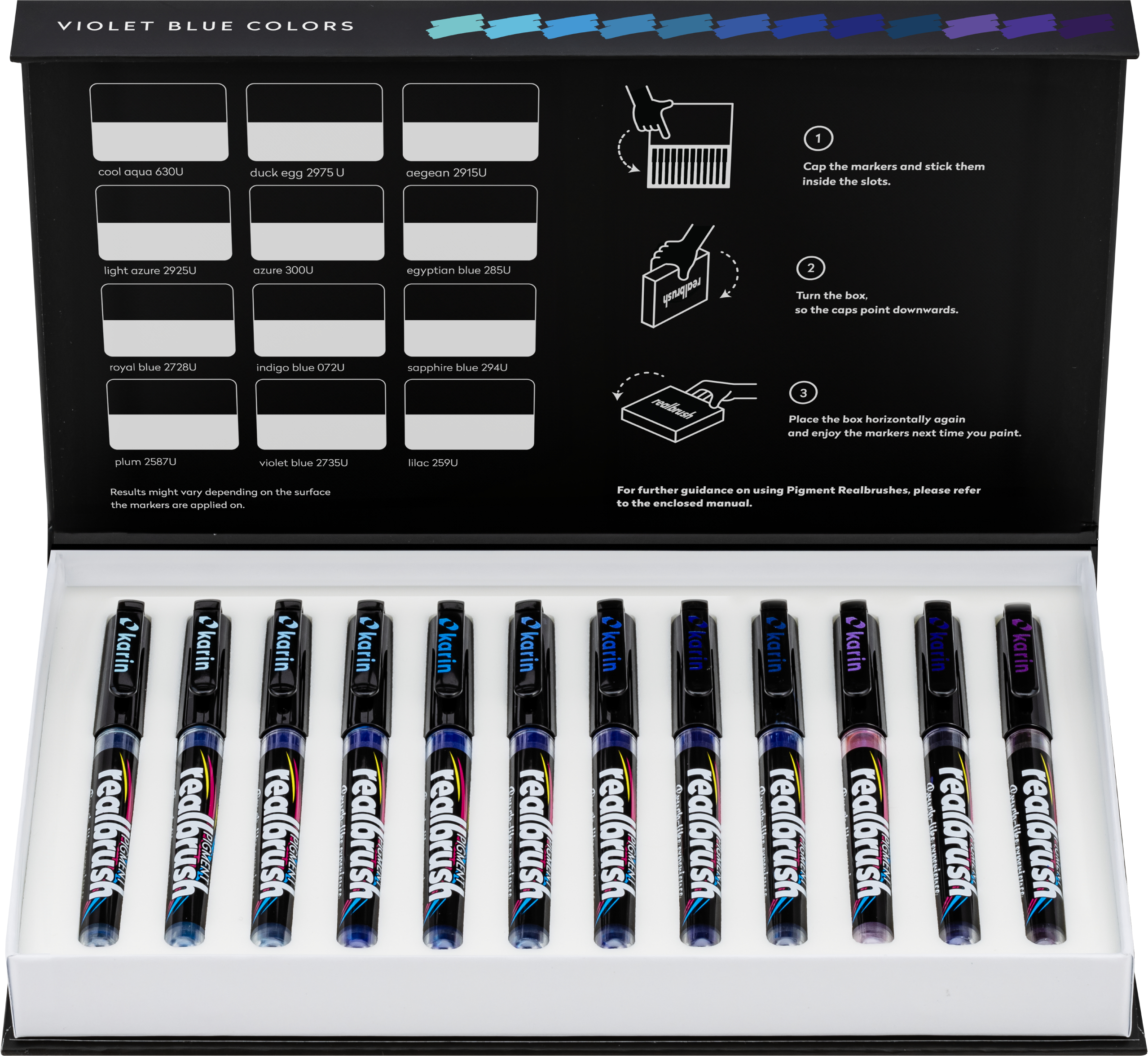 KARIN Real Brush Pen Pro 0.4mm 33C5 Pigment, Violet-blue Colors