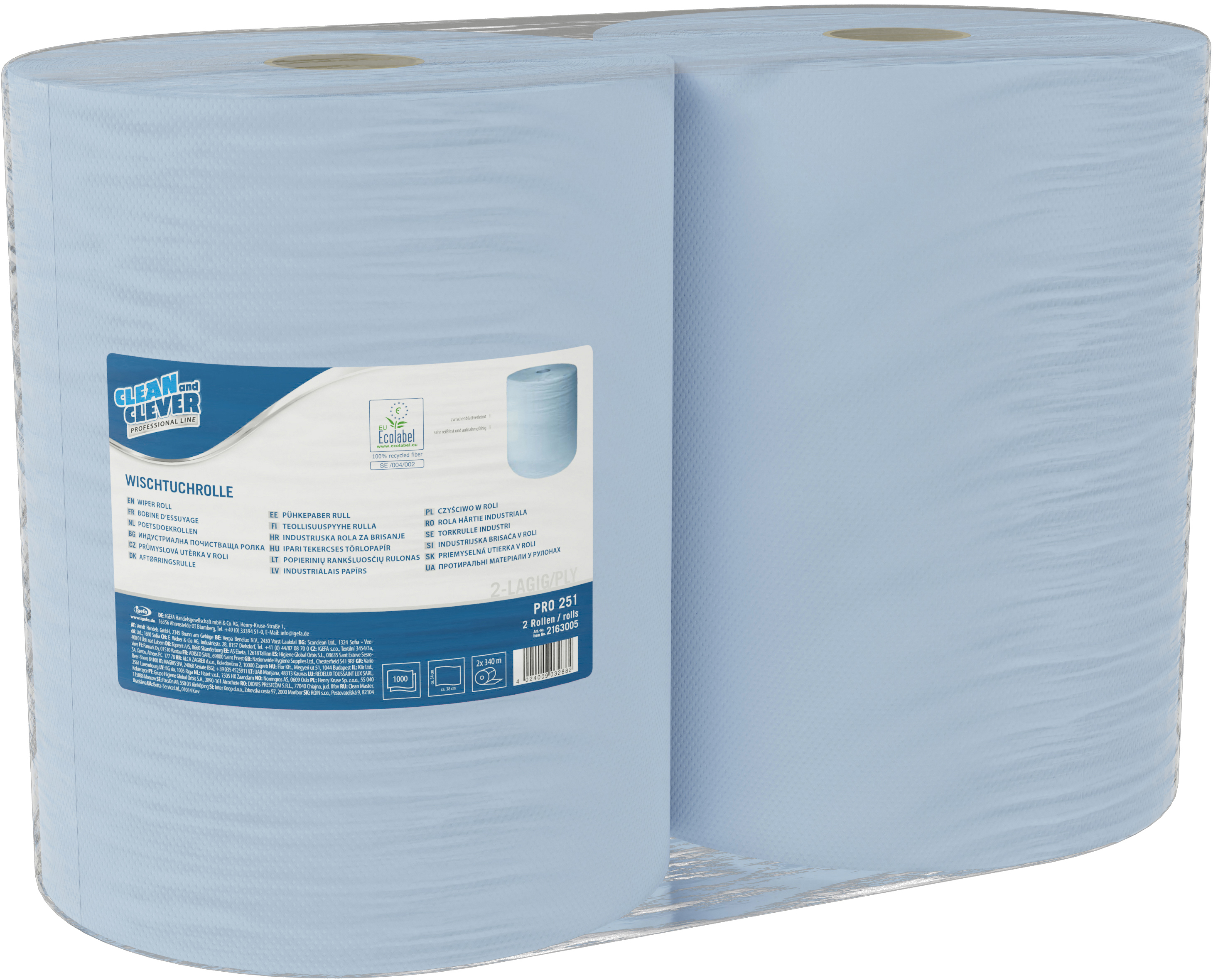 photo KATRIN Rouleau de chiffon 2x 38x36cm P1468 Maxi, bleu 2 rouleaux