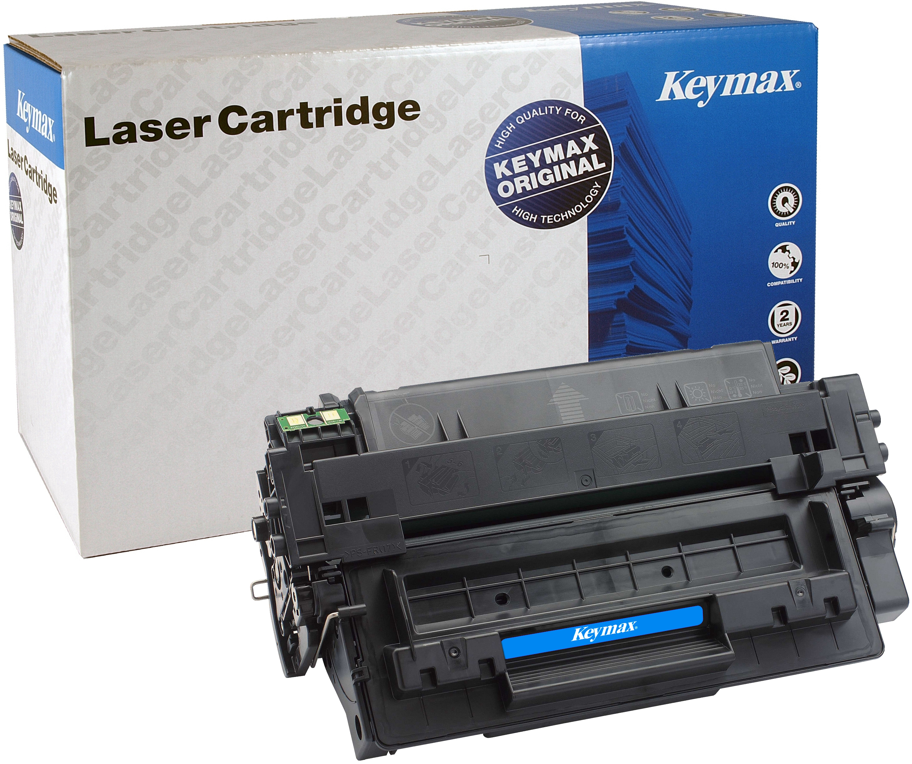photo KEYMAX Cartouche CLR noir CE255AKEY p. HP LJ P3015 6000 pages