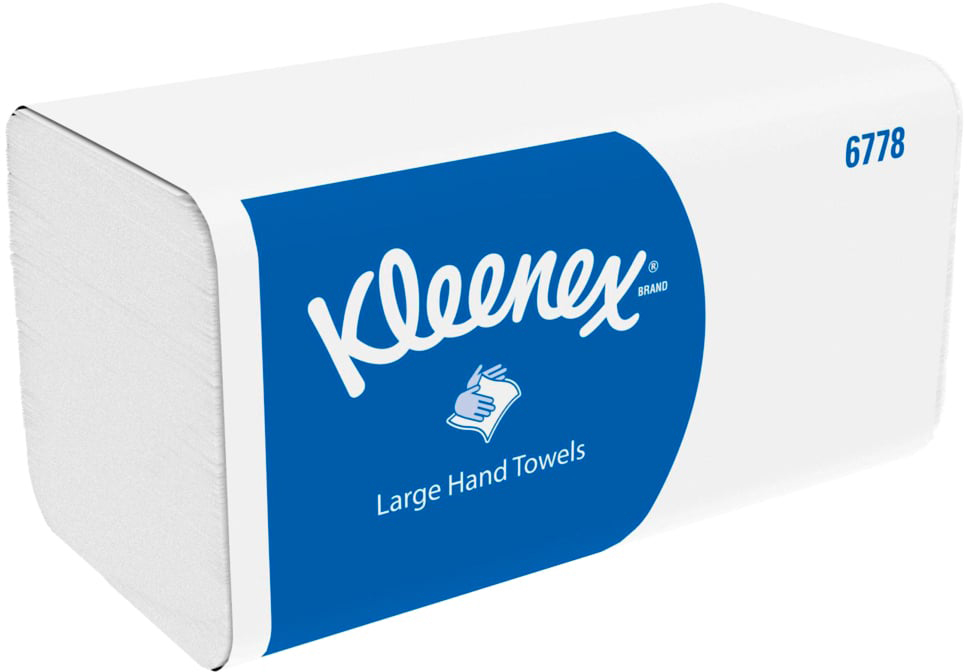 KLEENEX Serviettes 2x 21,5x31,8cm 6778 blanc, W-pliage 15x124 flls.