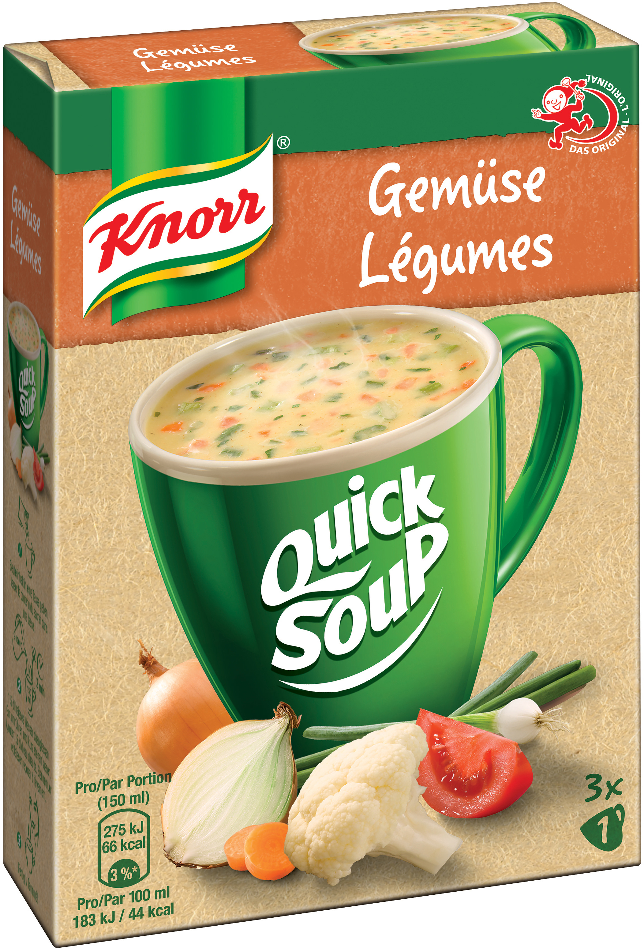 KNORR Quick Soup Gemüsecrème 109400000853 3 x 44 g