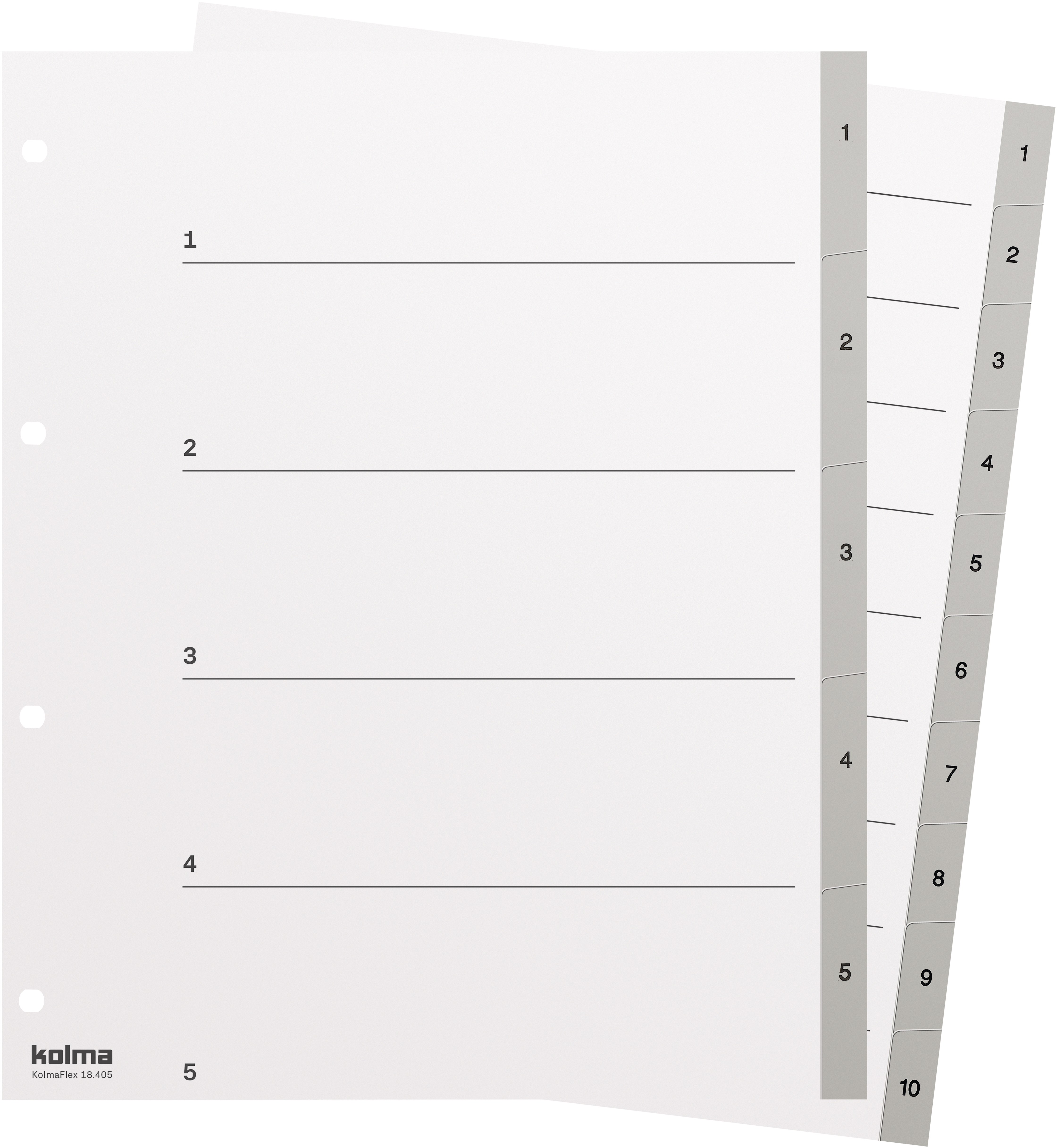 KOLMA Répertoires KolmaFlex A4 XL 18.410.03 gris 1-10