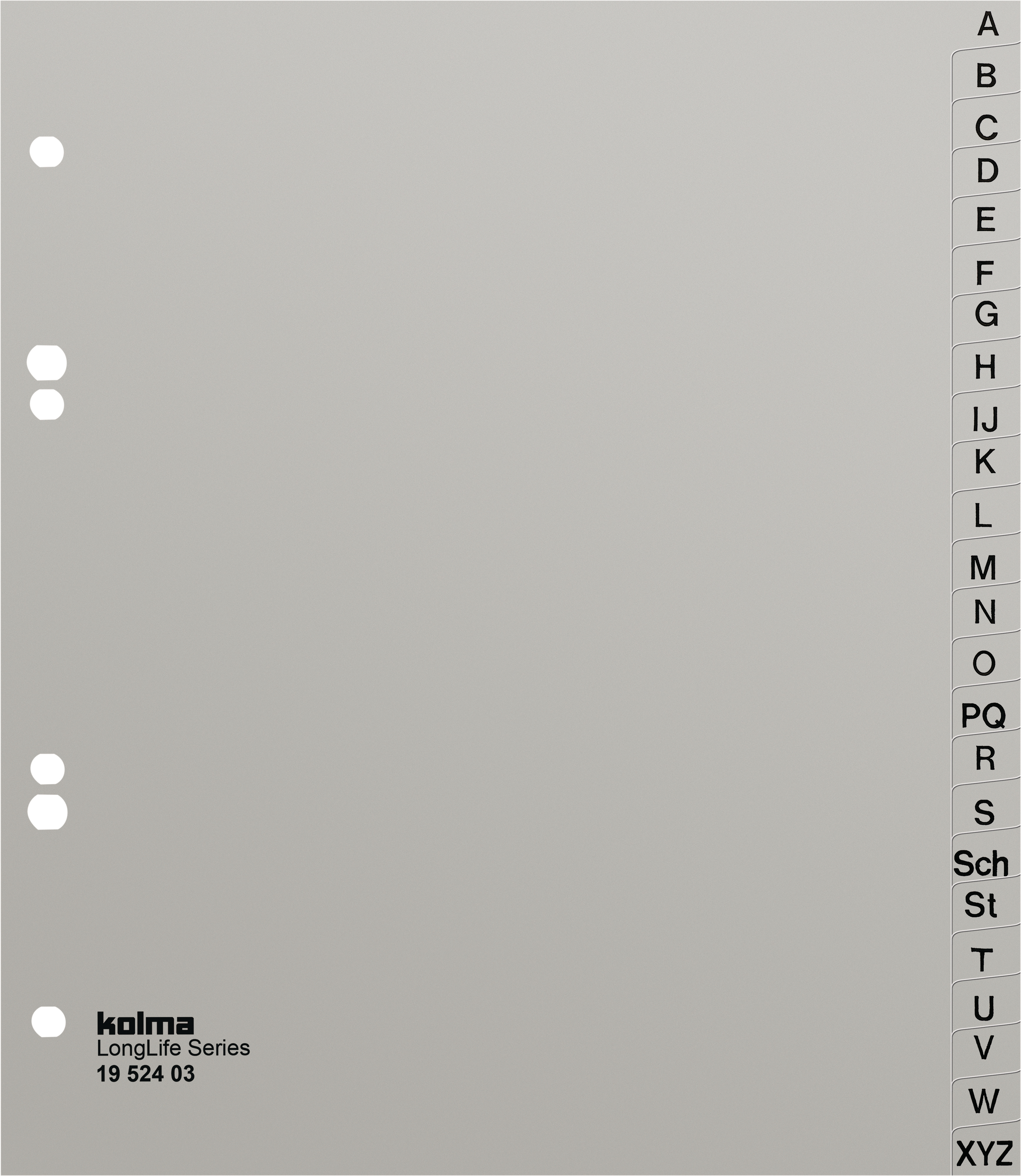 KOLMA Répertoires LongLife A5 XL 19.524.03 gris A-Z, 24 div.