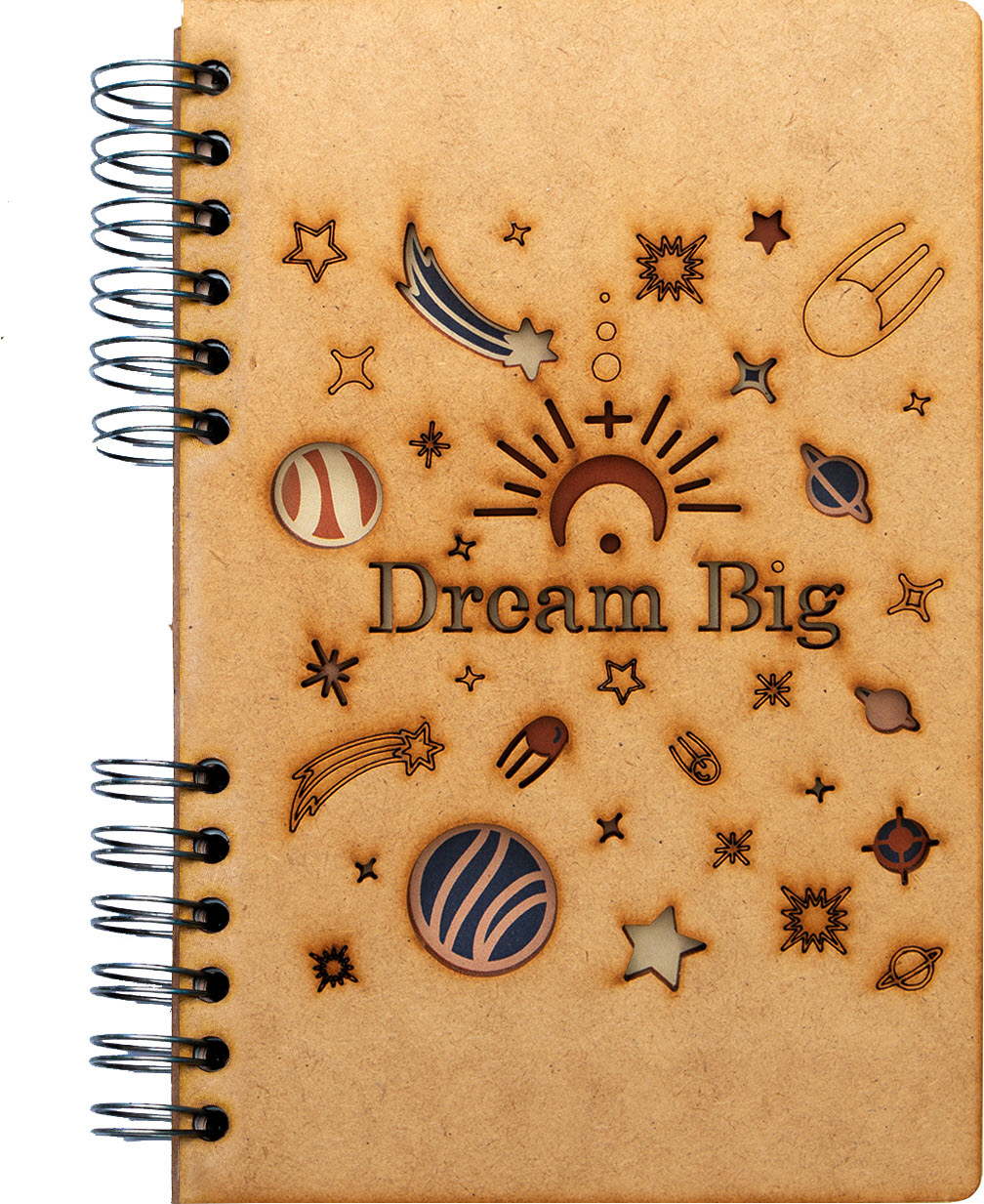 photo KOMONI Carnet Dream Big A5 47185742 brun, ligné 90 feuil.