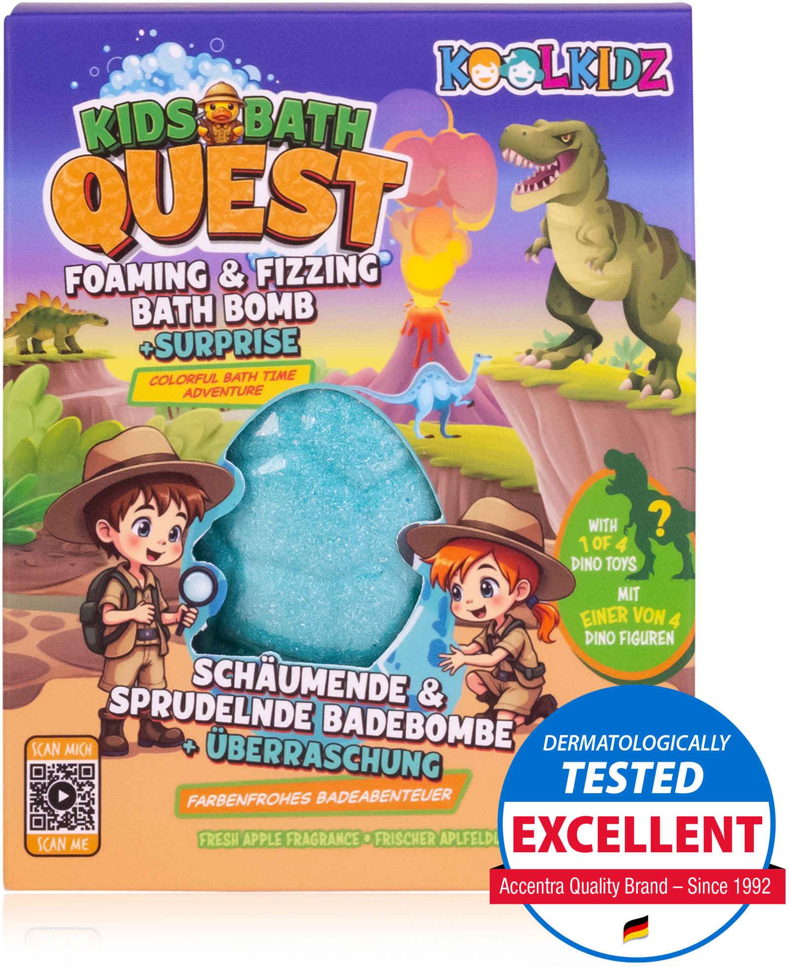 photo KOOLKIDZ Bombe de bain moussante 3562962 4 assortis, dinosaure