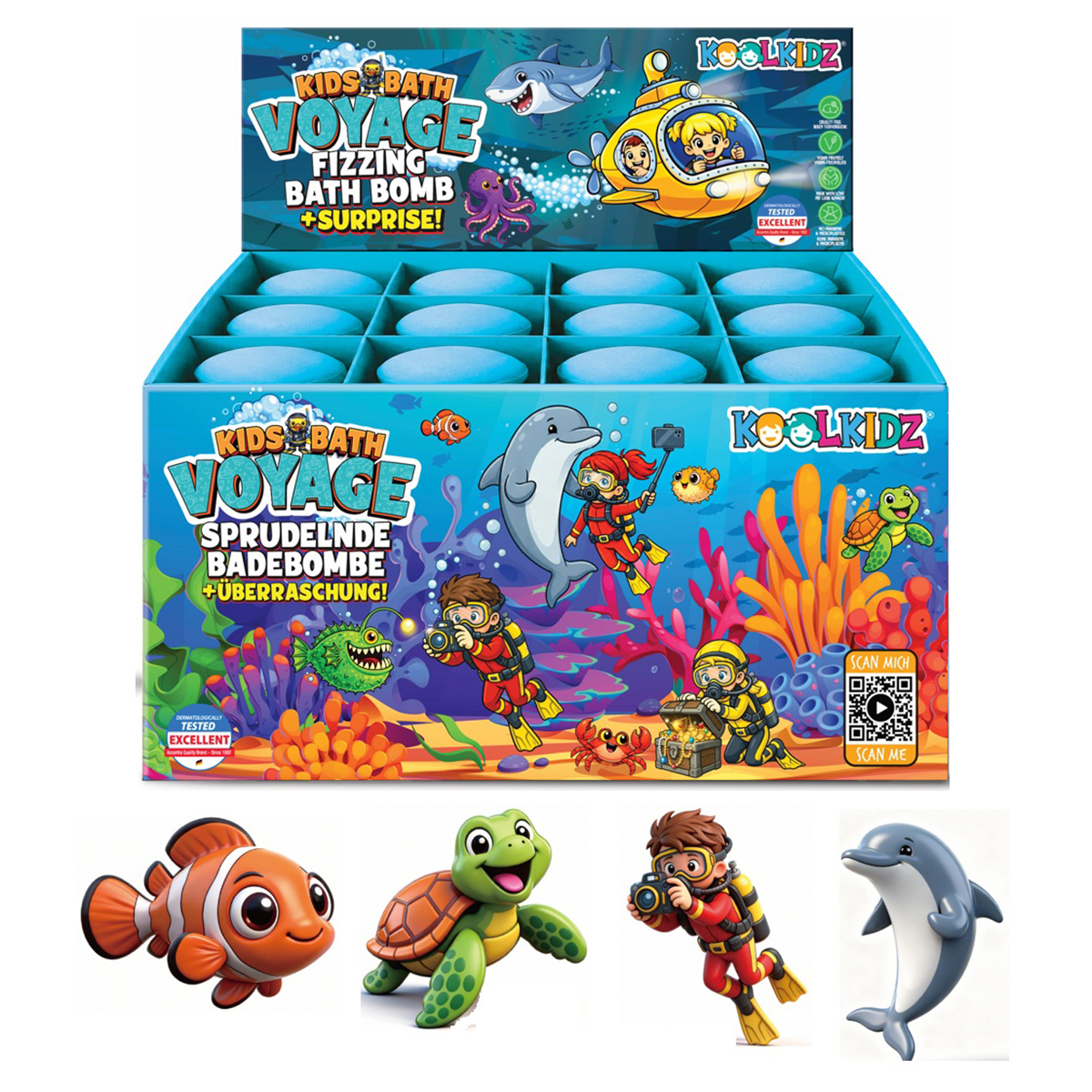 photo KOOLKIDZ Bombe de bain effervescente 3563756 4 assortis, monde sous-marin